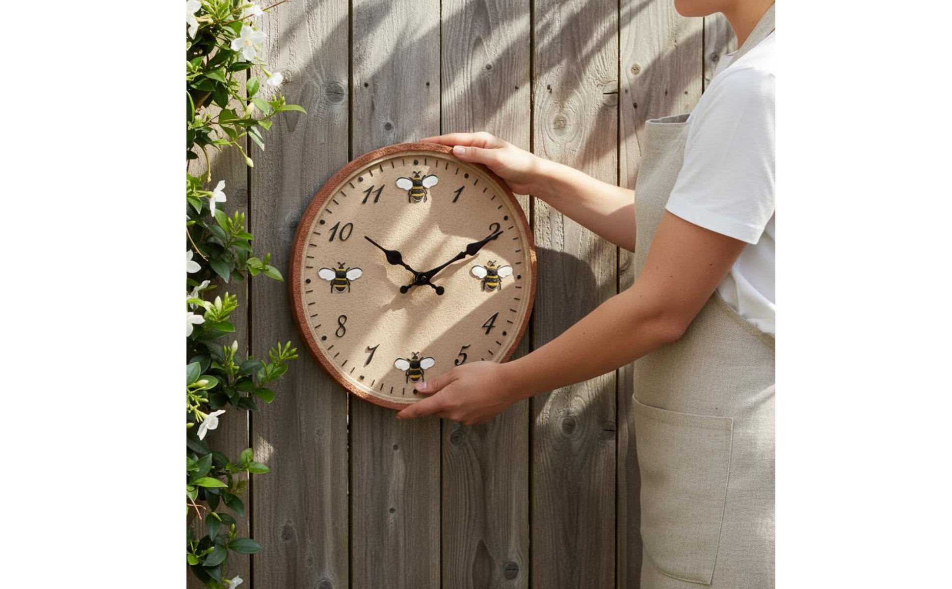 Bienen-Wanduhr Wasserdicht Gartenwanduhr Beschlagfrei für Garten, Poolbereich