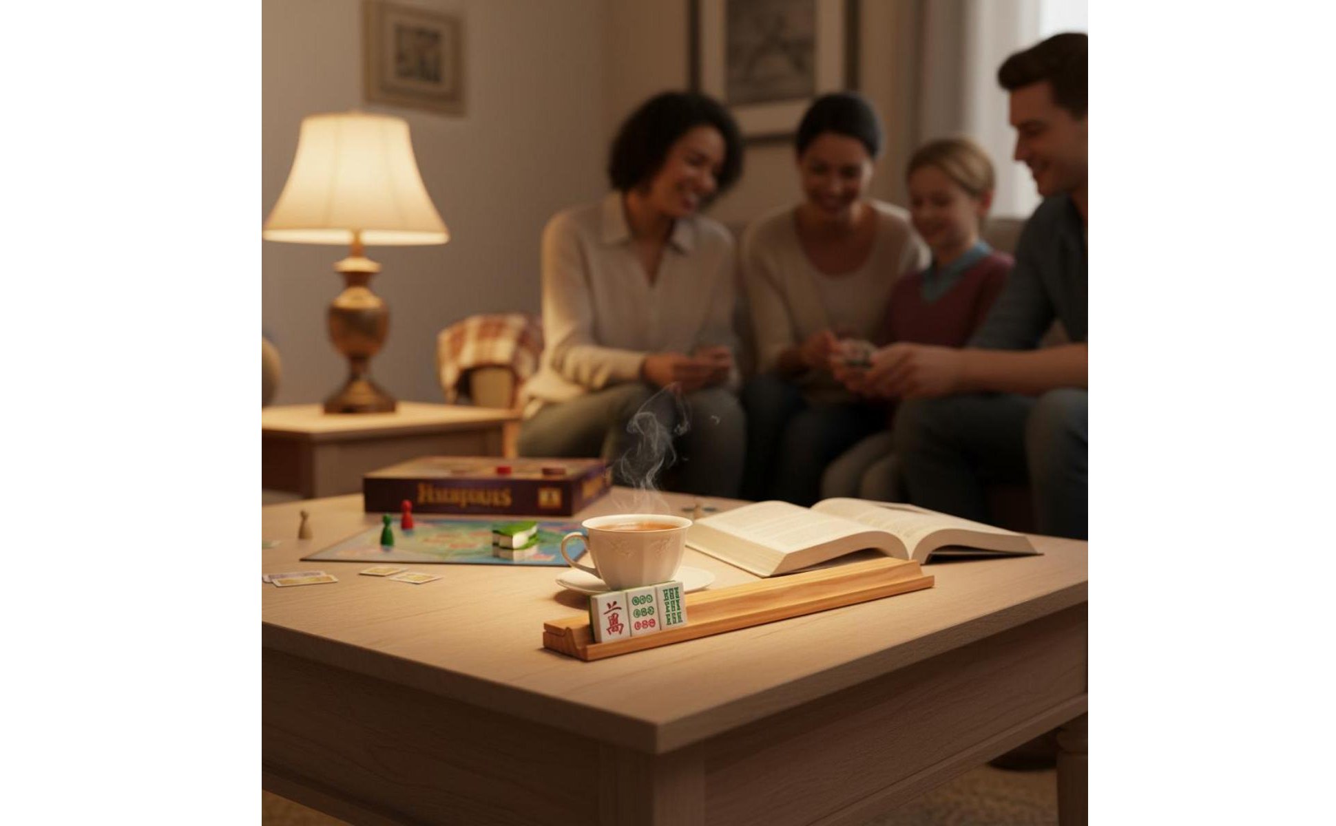 Mahjong-Ablage aus Holz Massivholz hölzerner Spielsteinhalter-Ständer