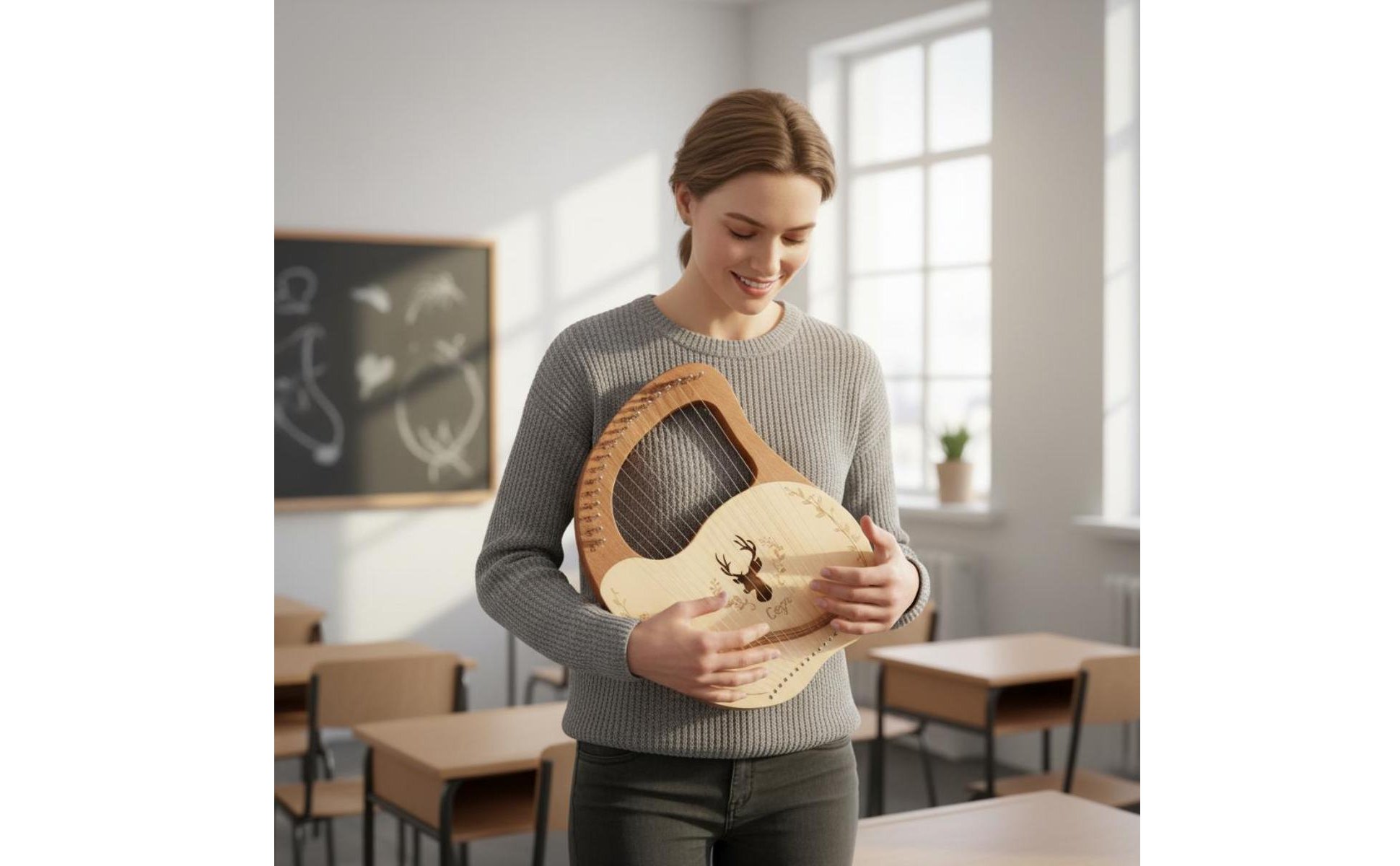 Lyra Harp anfängerfreundlich tragbare Leierharfe mehrere Saiten für Anfänger