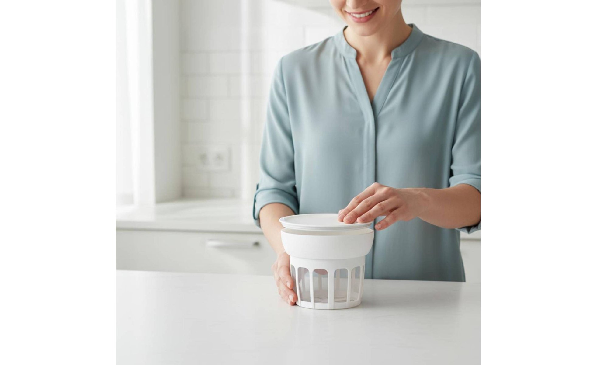 Whey Separator Spill-Resistant Lid Greek Yogurt Appliance Complimentary