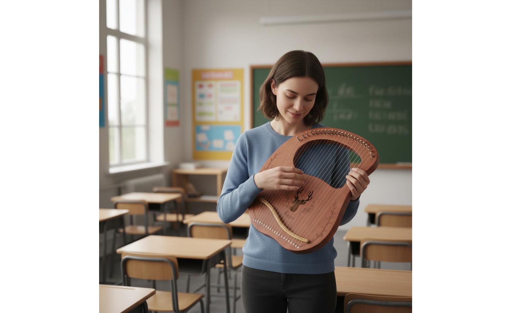 Lyra Harp anfängerfreundlich tragbare Leierharfe mehrere Saiten für Anfänger