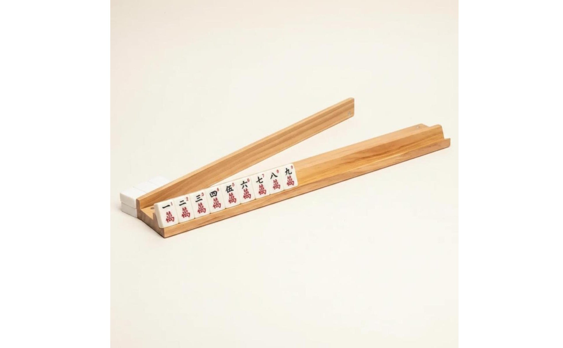 Mahjong-Ablage aus Holz Massivholz hölzerner Spielsteinhalter-Ständer