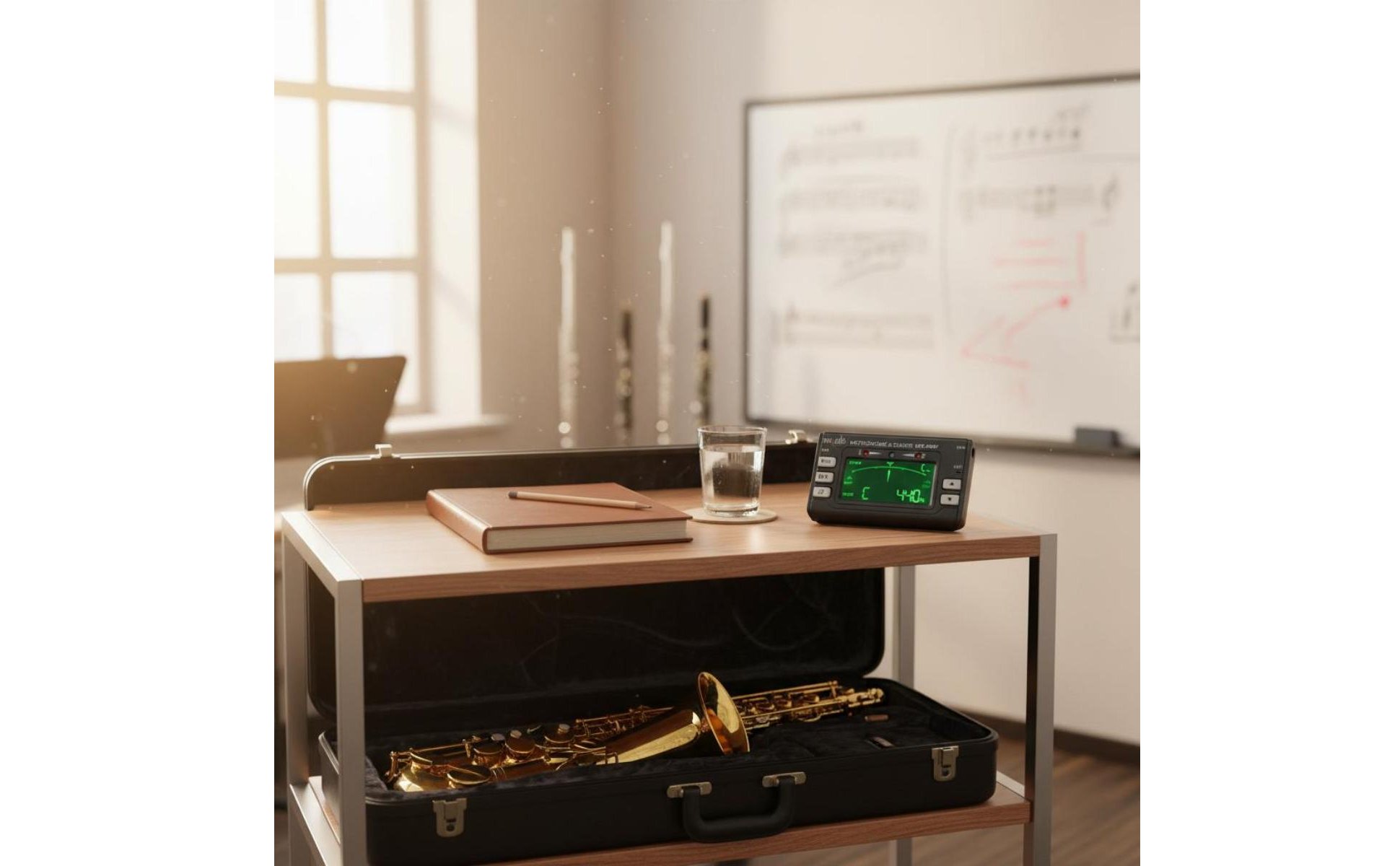 Wind Instrument Tuner Metronome 2-in-1 Saxophone Tuner Precise Calibration