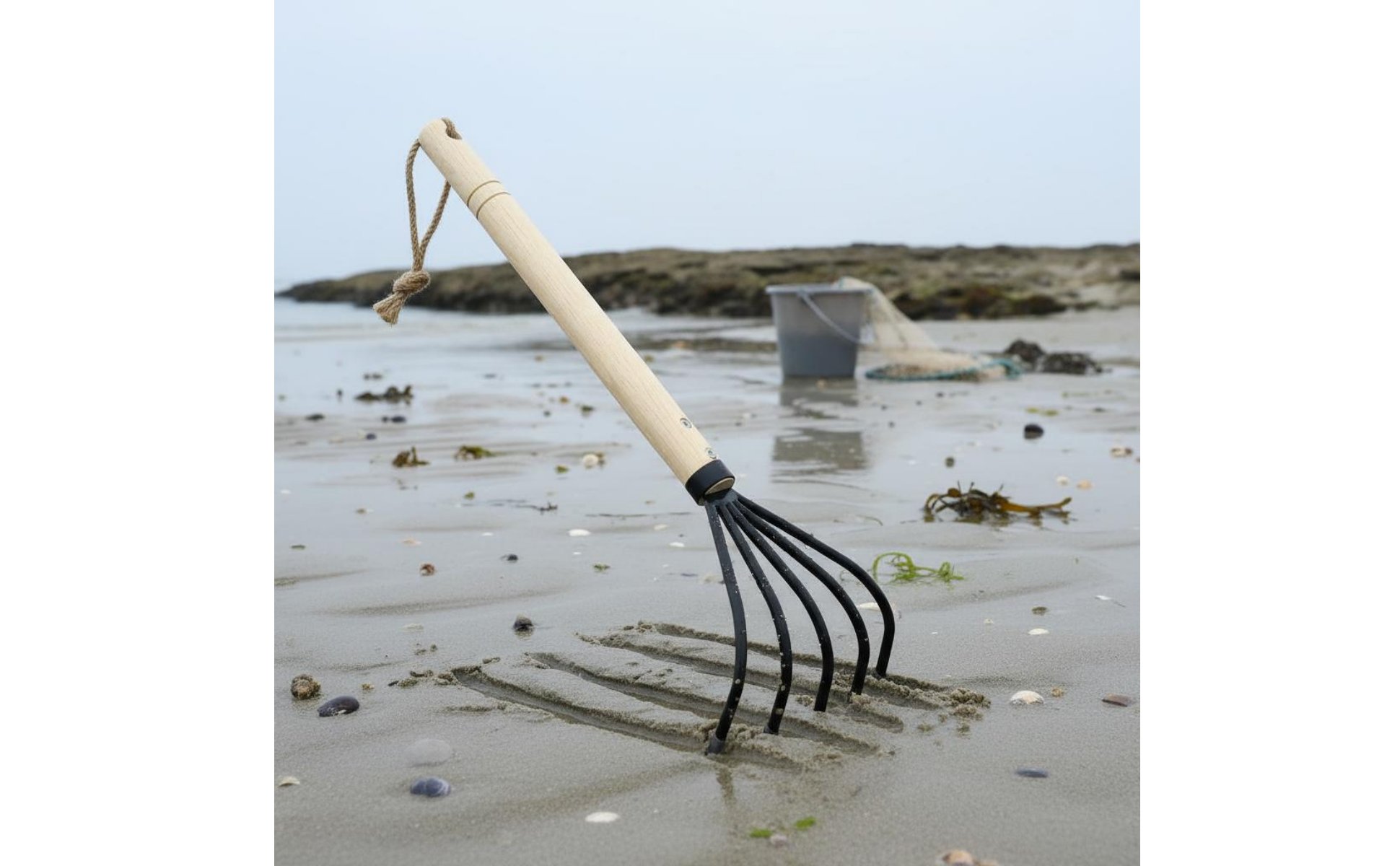 Clam Digging Rake Portable Beach Shell Rake Sturdy Duty for Seashore, Foragers