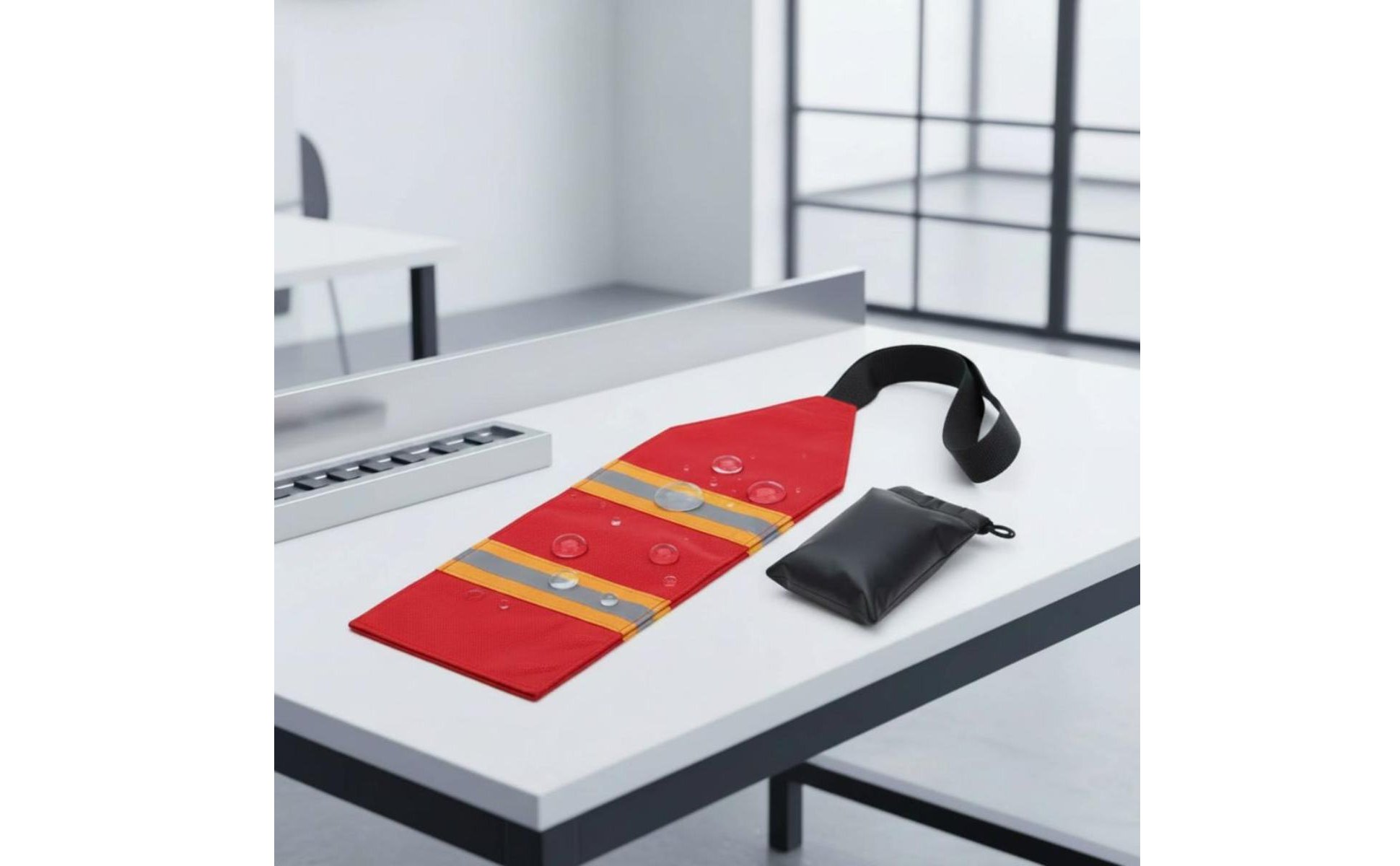 2 Pieces Reflective Red Safety Flag Portable for Boating, Road Travel, Kayakers