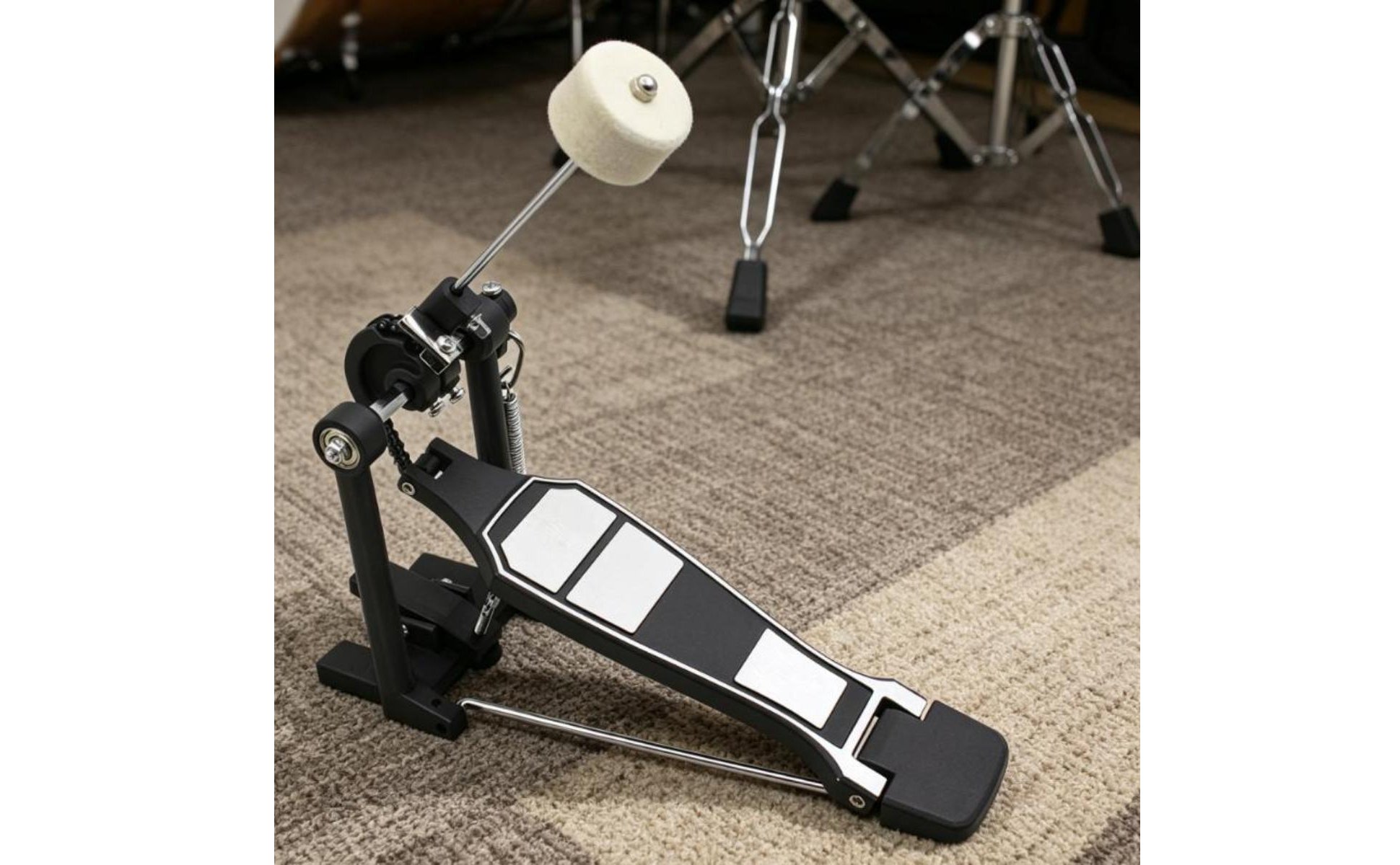 Double Sided Bass Drum Beater Stainless Textile Drum Beater for Drummers