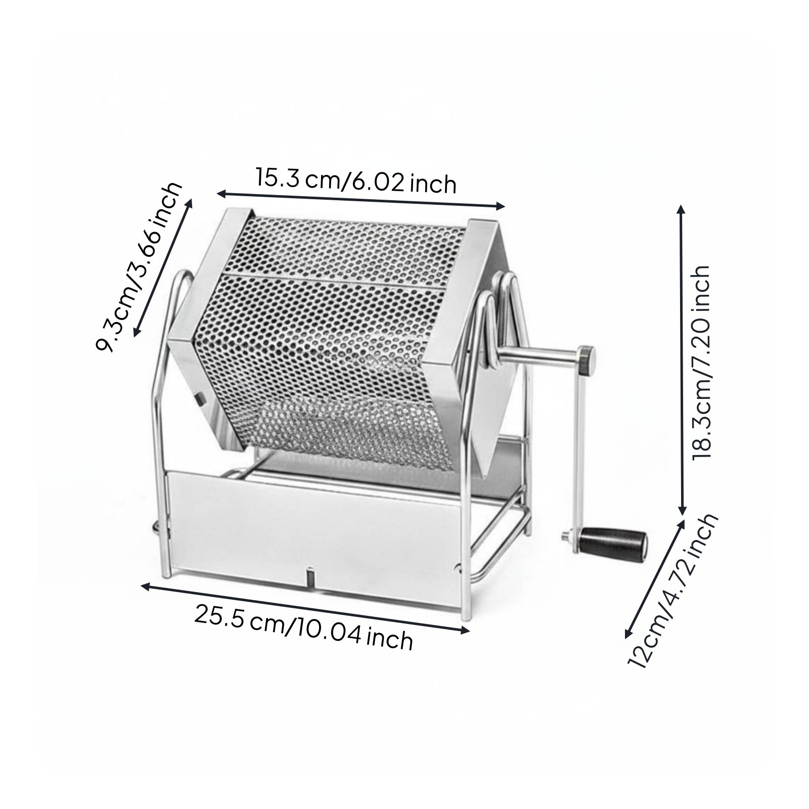Hand Crank Coffee Roaster Heat Resistant Manual Coffee Roaster Portable Design