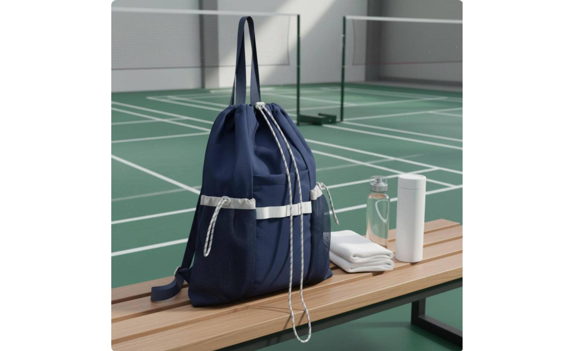 Drawstring Backpack Featherweight Badminton Racket Bag Versatile-Use Design