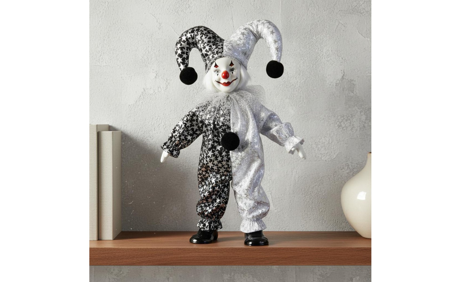 Porzellan Clownpuppe Tonware Clownpuppe Handgemacht für Geschenk, Sammlung
