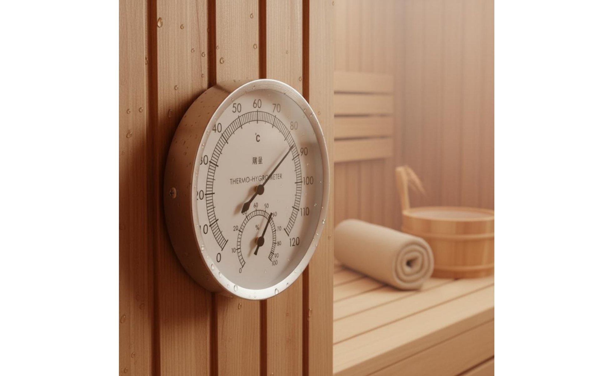 Sauna Thermometer Hygrometer Analog Display Sauna Temp Humidity Gauge Combined