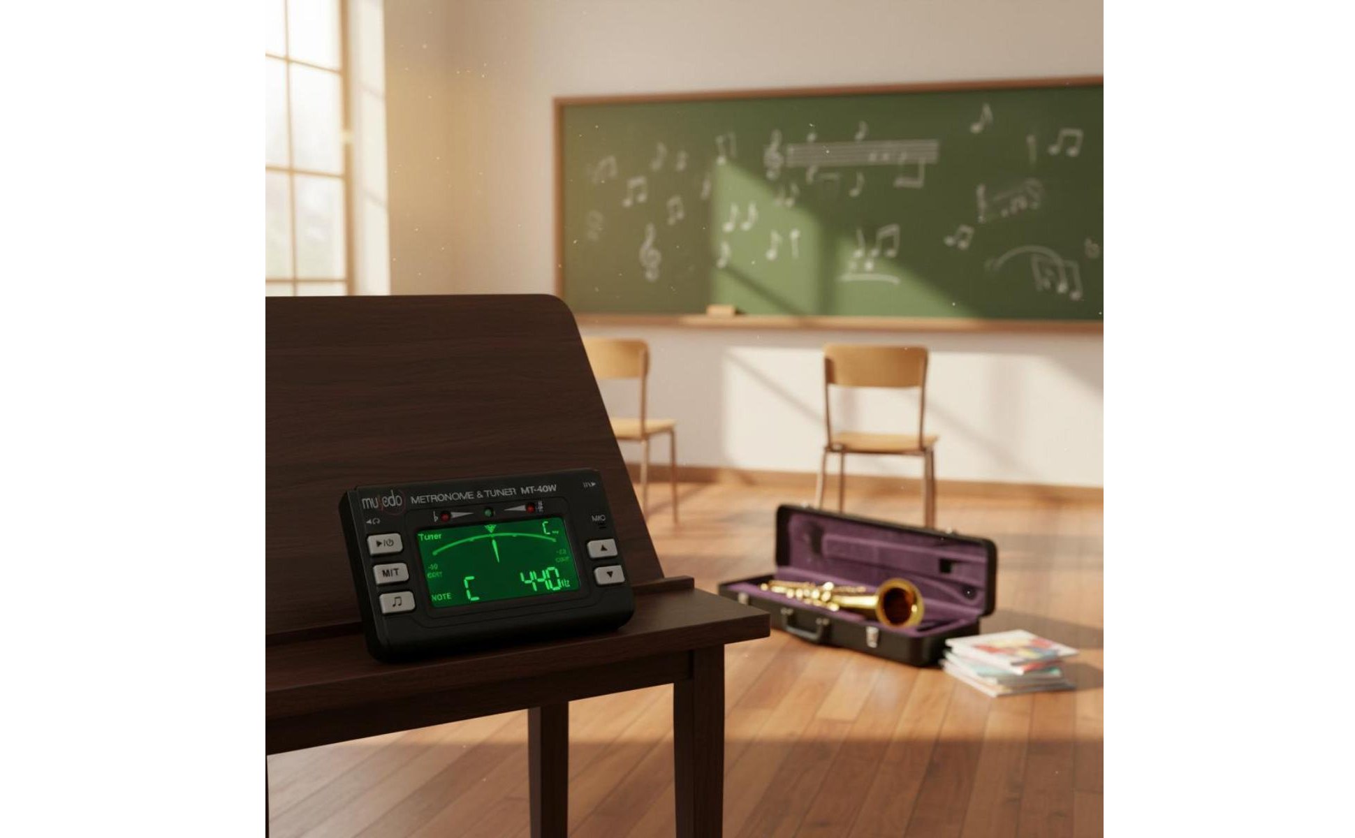 Wind Instrument Tuner Metronome 2-in-1 Saxophone Tuner Precise Calibration