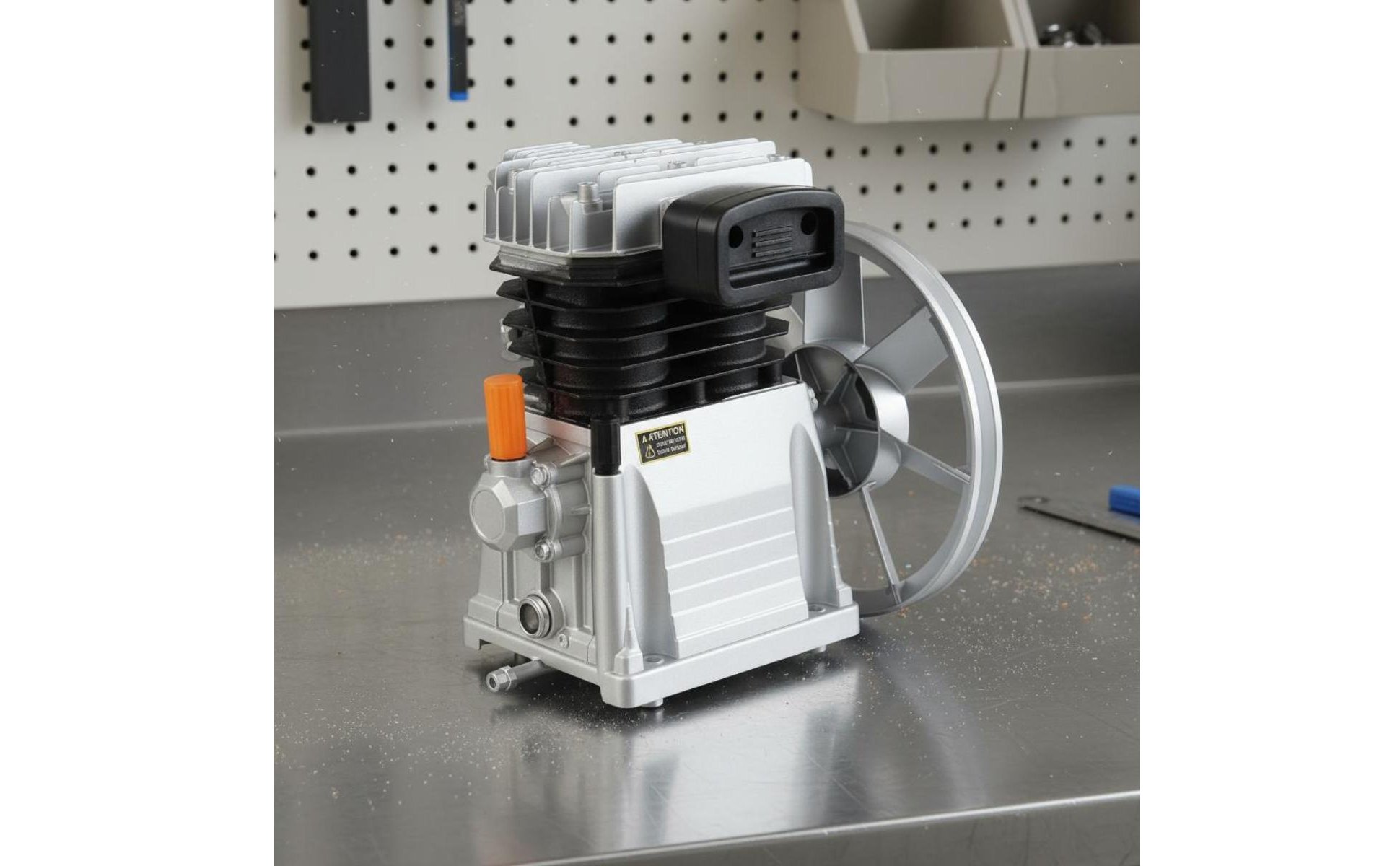 Aluminum Air Pump Head Efficient Cooling Fins for Workshop, Garage
