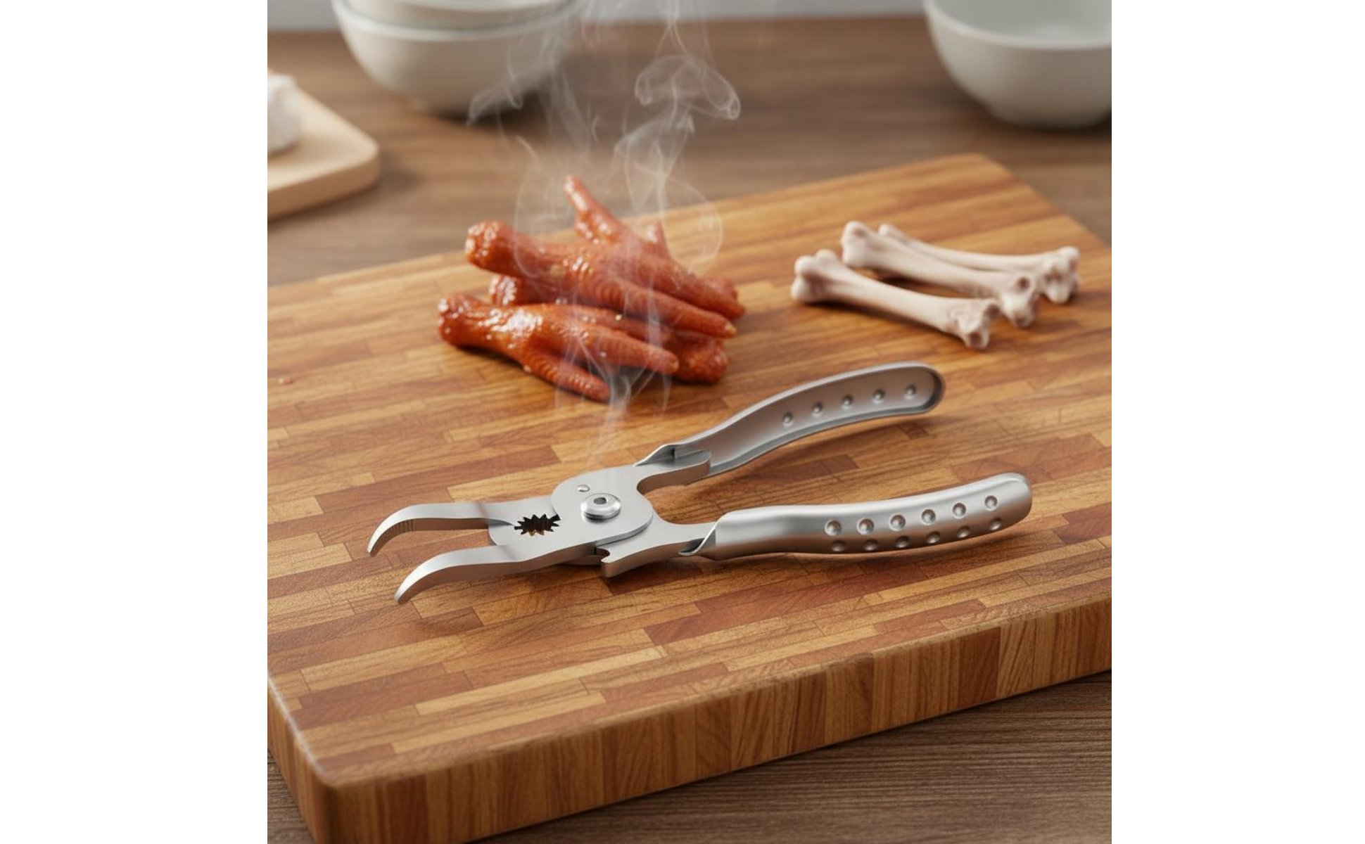 Chicken Feet Deboner 304 Stainless Steel Fowl Deboning Tool Serrated Grippers