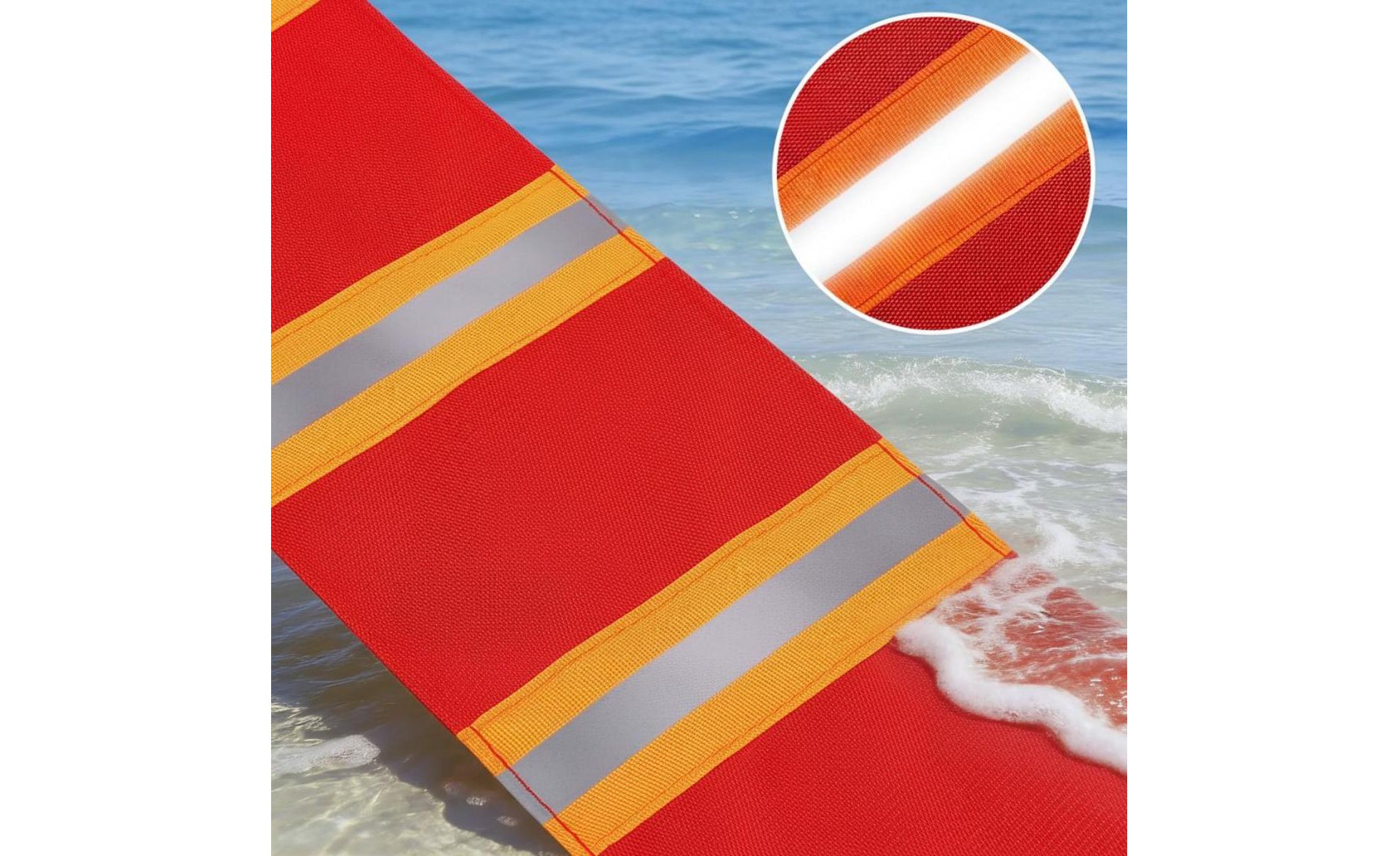 2 Pieces Reflective Red Safety Flag Portable for Boating, Road Travel, Kayakers