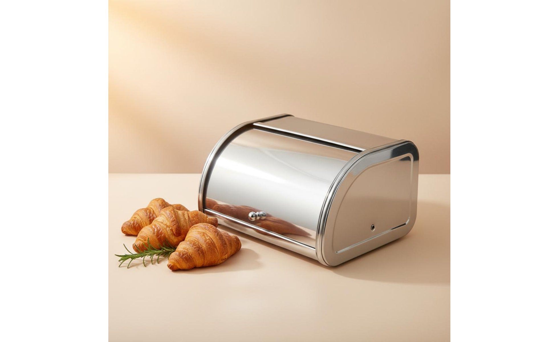Stainless Steel Bread Box Countertop Hinged-Lid Bread Container for Home Cooks