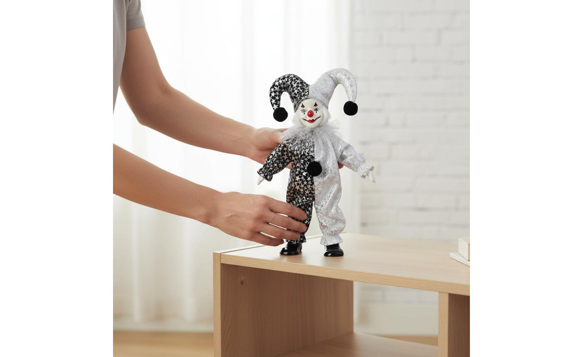 Porzellan Clownpuppe Tonware Clownpuppe Handgemacht für Geschenk, Sammlung