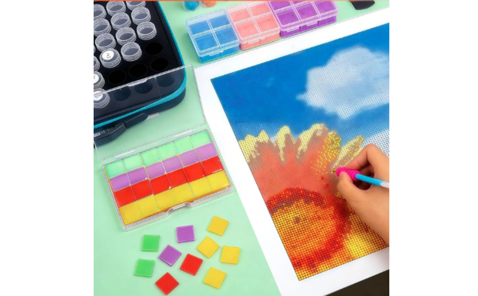 168 Pieces Gemstone Art Tacky Substance Easy to Carry Gemstone Painting Tacky