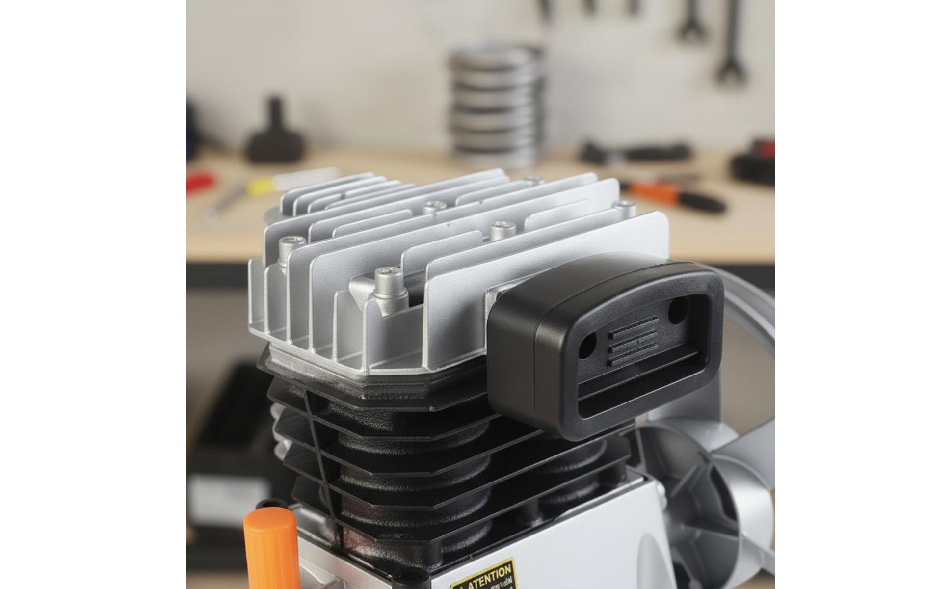 Aluminum Air Pump Head Efficient Cooling Fins for Workshop, Garage