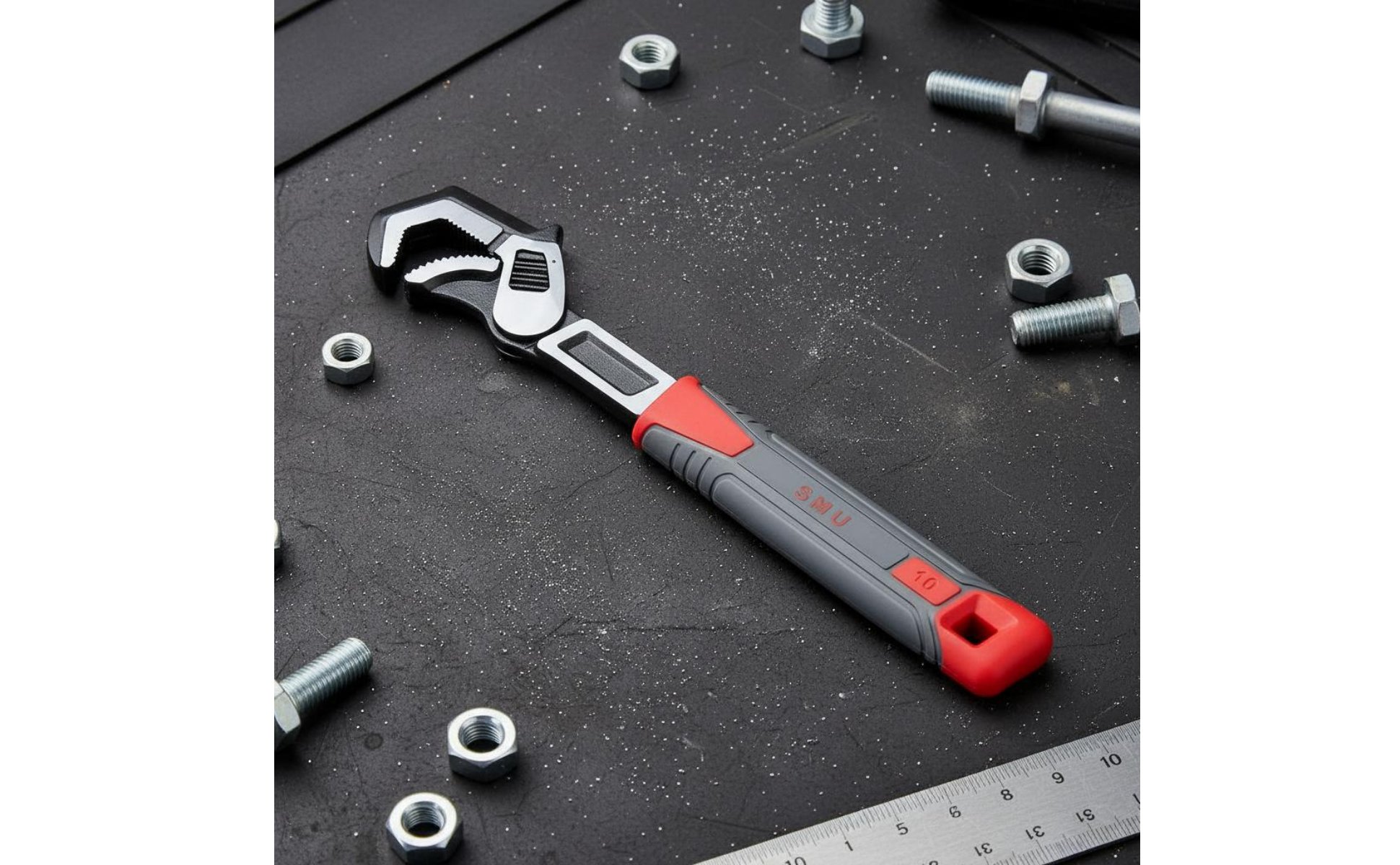 2 Pieces Self Locking Wrench High Force Wide Jaw Adjustable Wrench