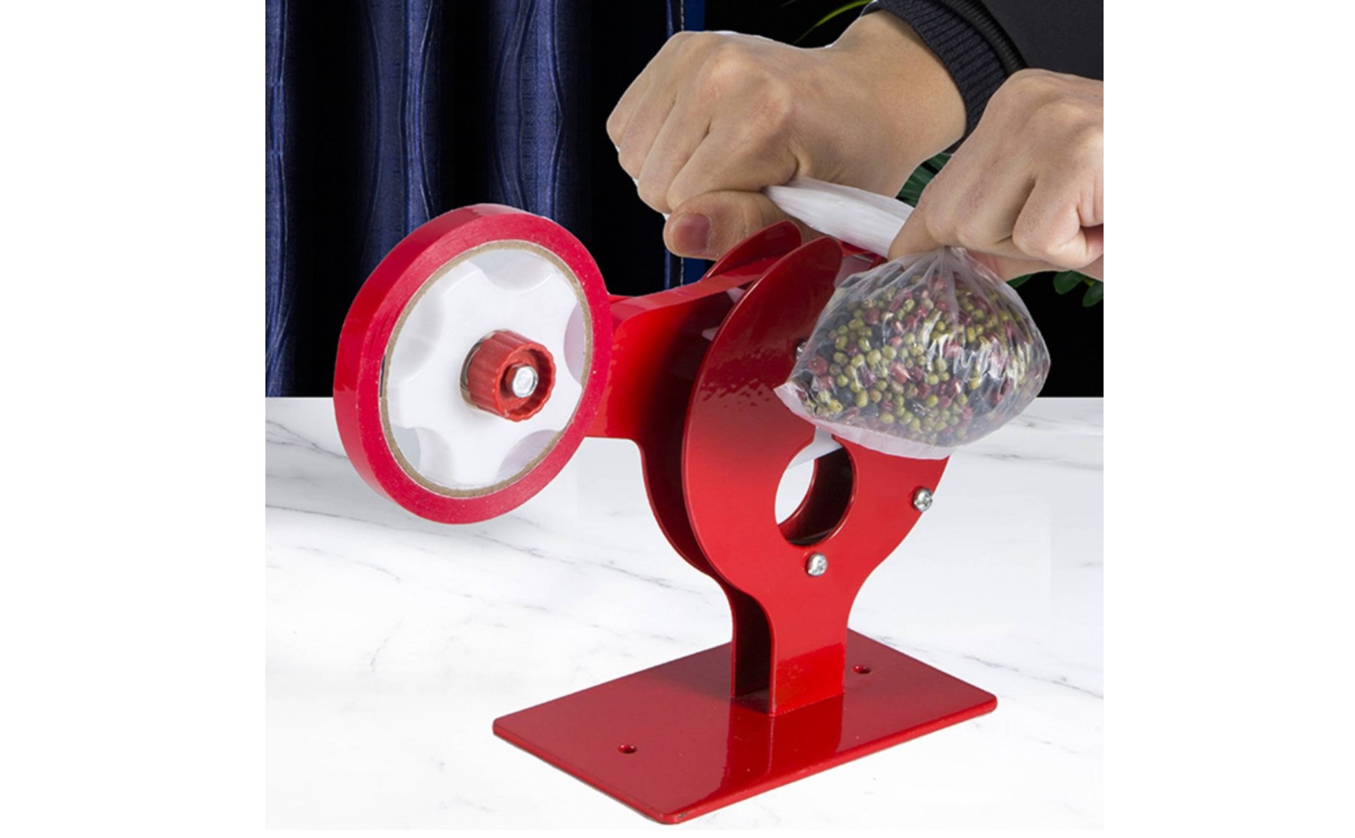 Bag Sealing Tape Dispenser Easy to Use Produce Bag Tying Machine for Supermarket
