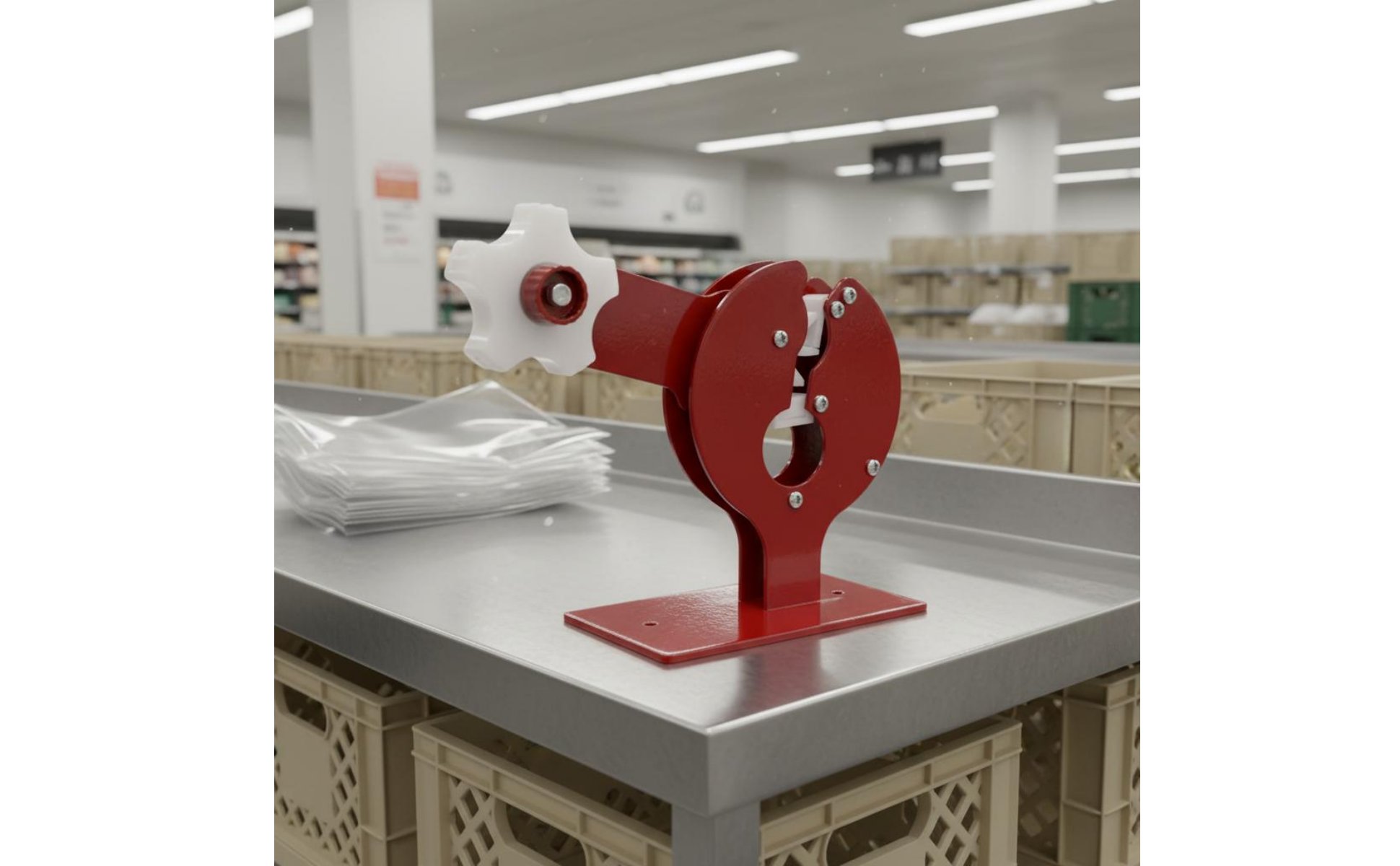 Bag Sealing Tape Dispenser Easy to Use Produce Bag Tying Machine for Supermarket