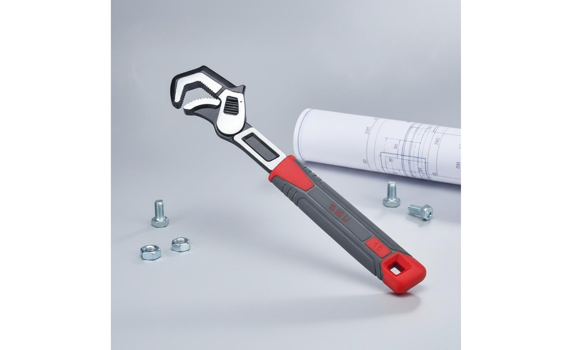 2 Pieces Self Locking Wrench High Force Wide Jaw Adjustable Wrench