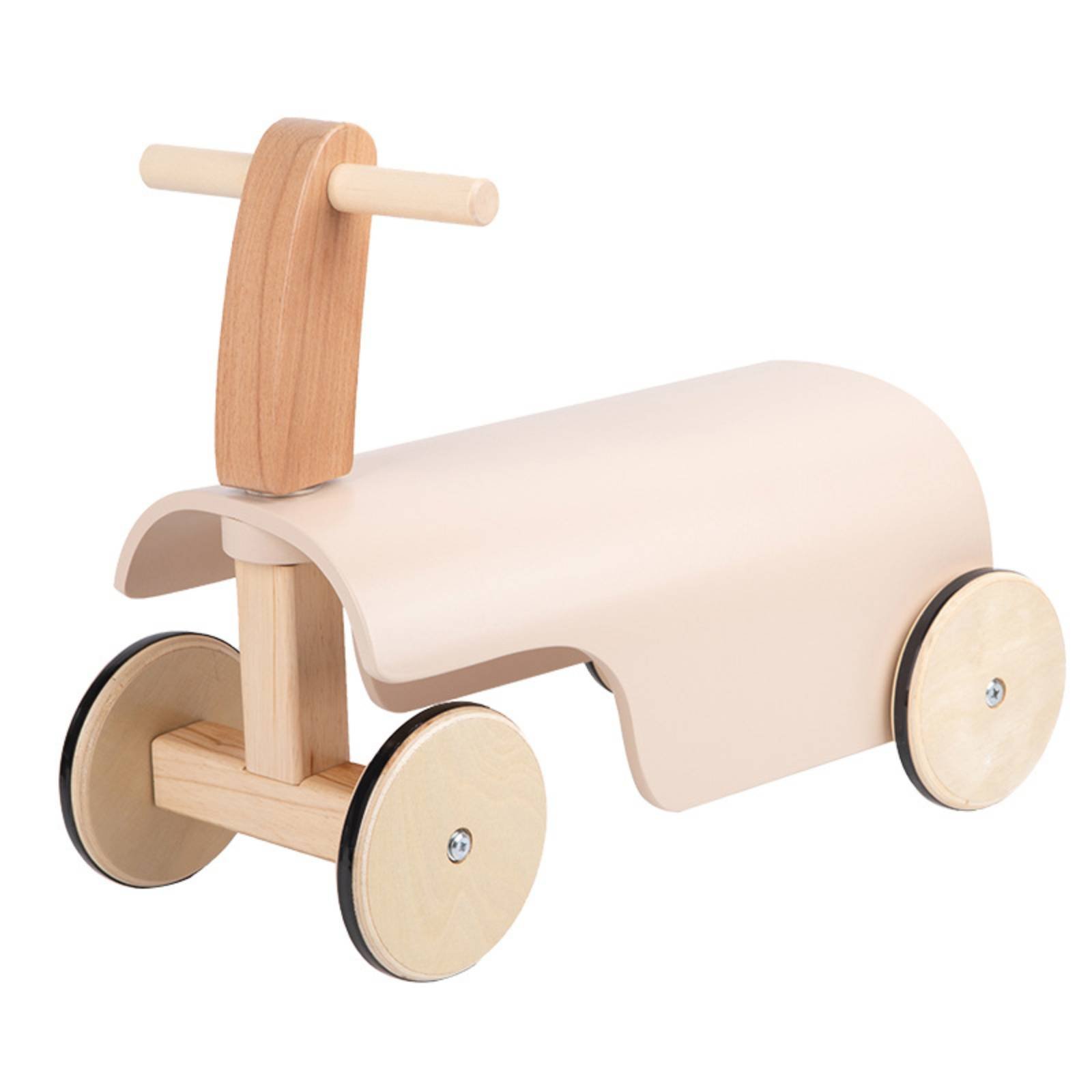 Wooden Balance Bike Indoor and Outdoor Use Young Child Balance Toy Smooth Glide No Pedal Push Bike for Young Children