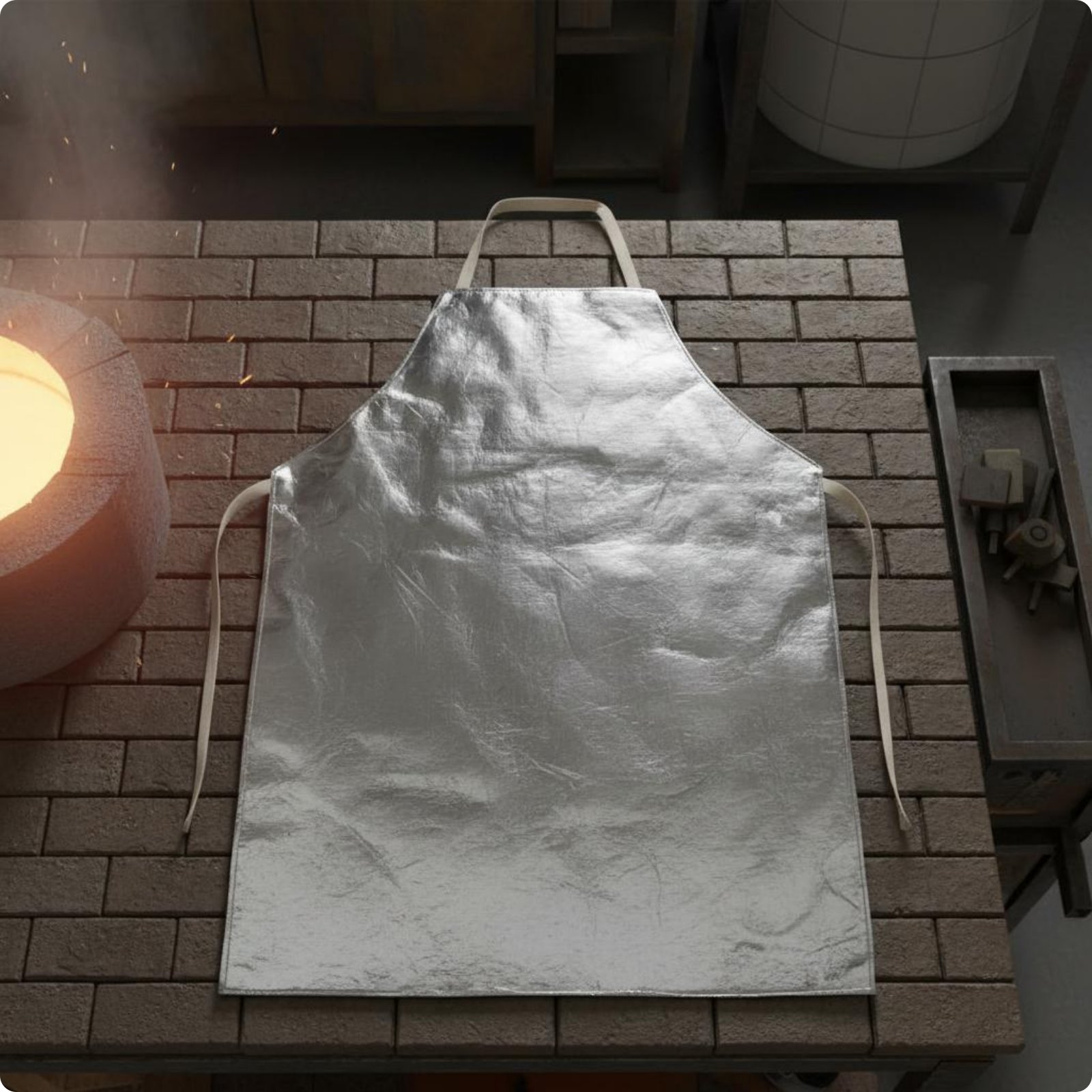 Aluminized Heat Apron Long-Lasting Retardant Apron Lightweight for Smelting