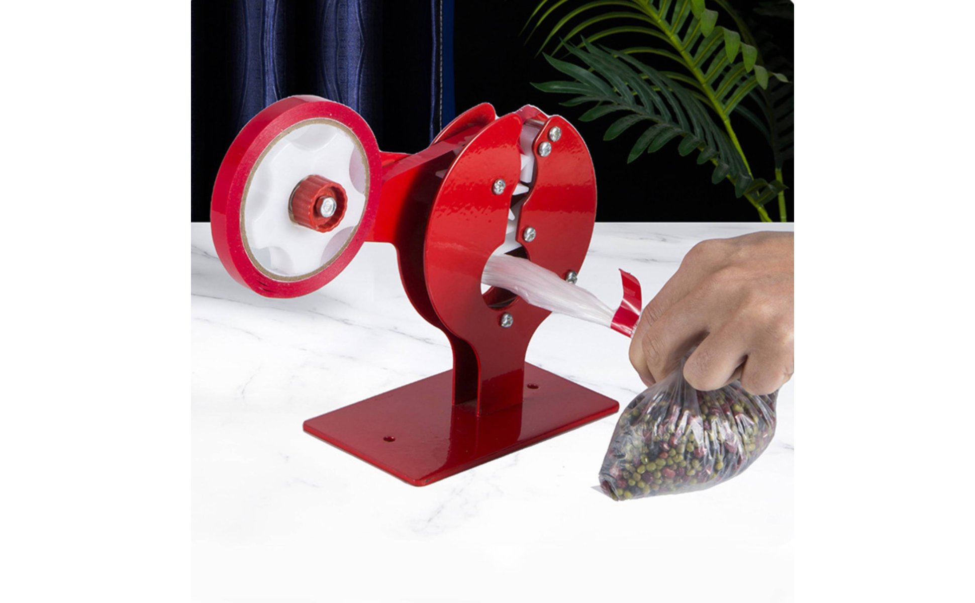 Bag Sealing Tape Dispenser Easy to Use Produce Bag Tying Machine for Supermarket