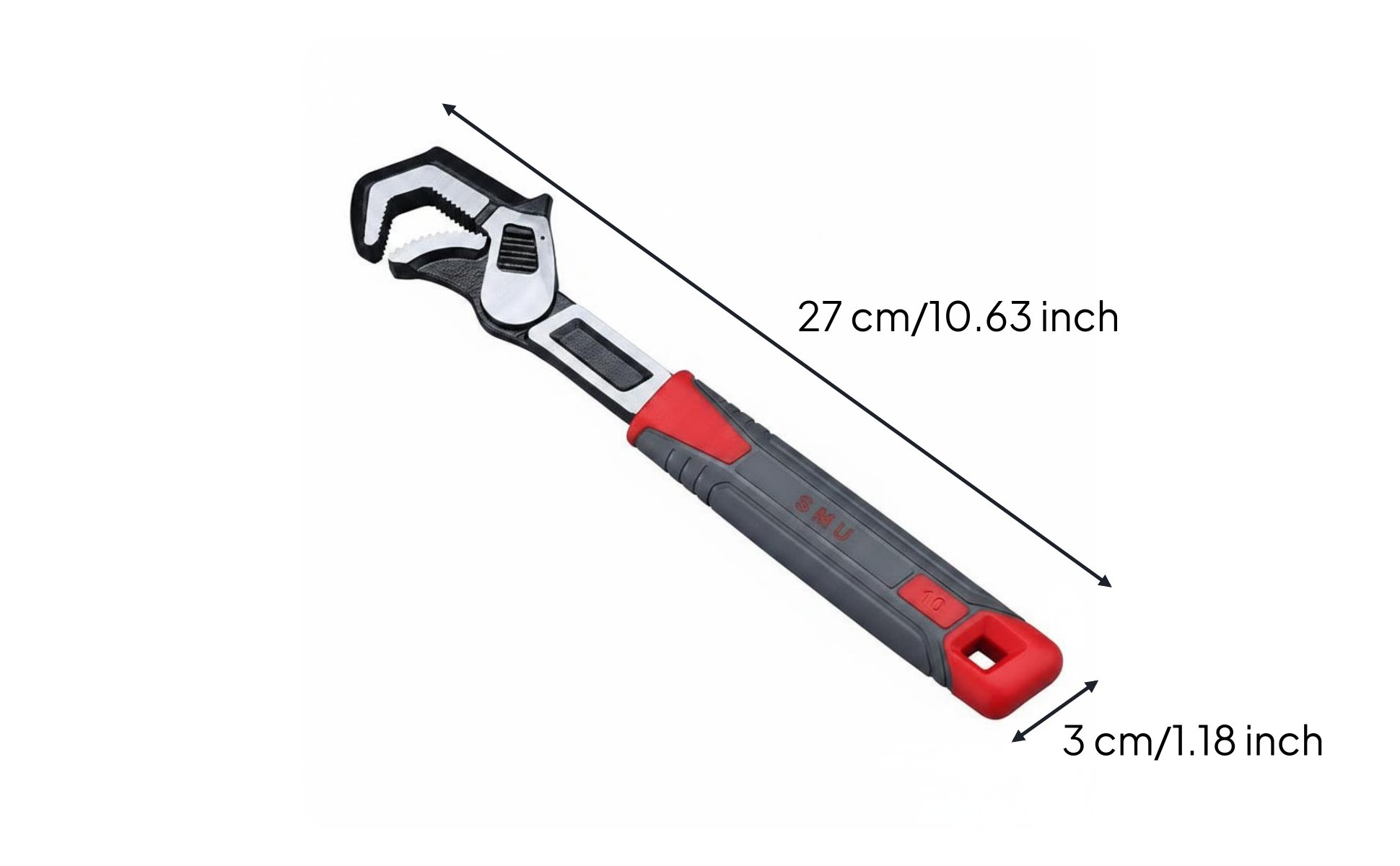 2 Pieces Self Locking Wrench High Force Wide Jaw Adjustable Wrench