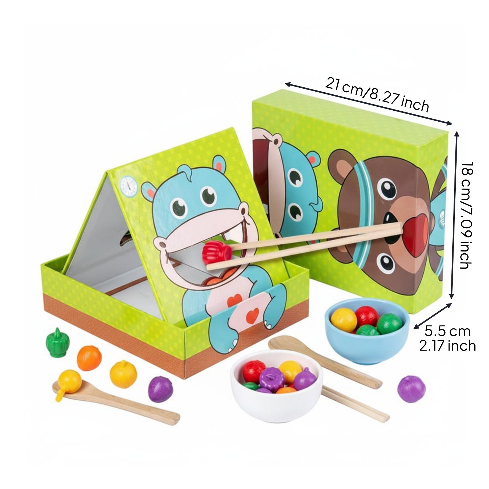 Chopstick Training Toy Educational Fine Motor Skill Toy Simulated Food Feeding Game for Kids