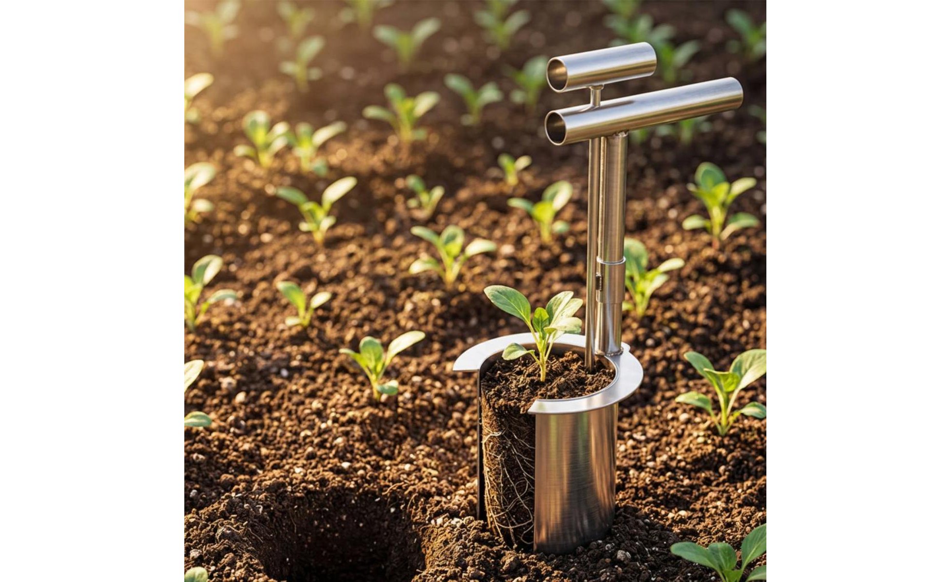 Stainless Steel Seedling Transplanter Labor Saving Manual Plant Transplanter