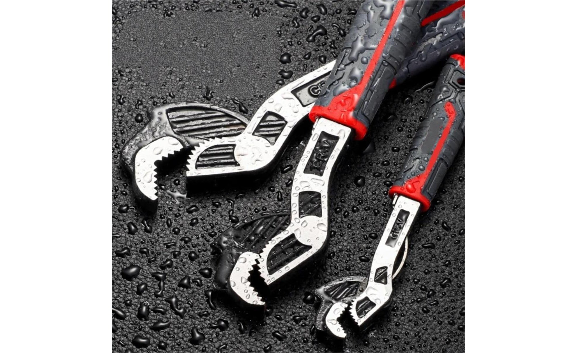 2 Pieces Self Locking Wrench High Force Wide Jaw Adjustable Wrench
