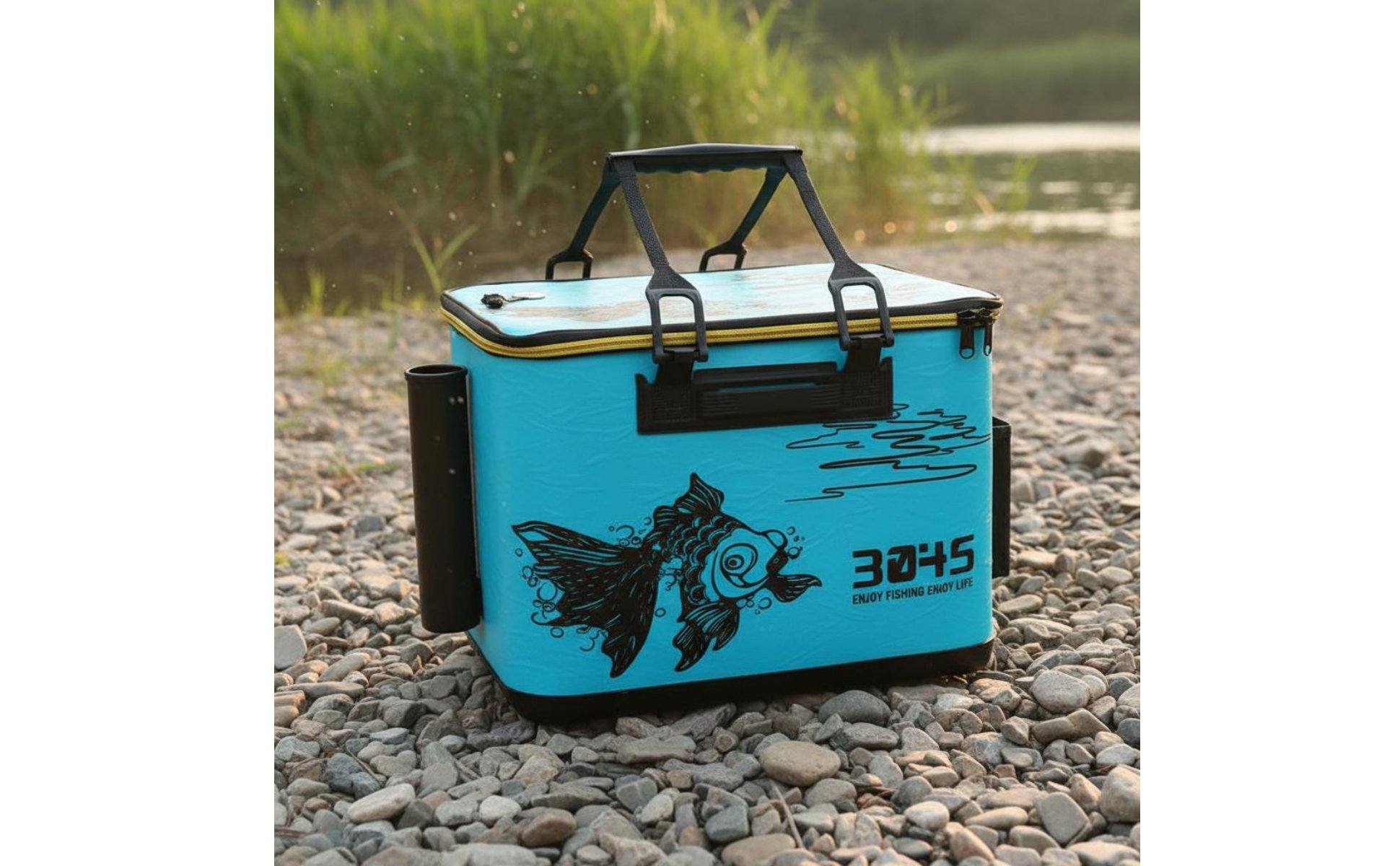 Seau à Poissons EVA Rigide Grande Capacité Boîte de Pêche Étanche Léger