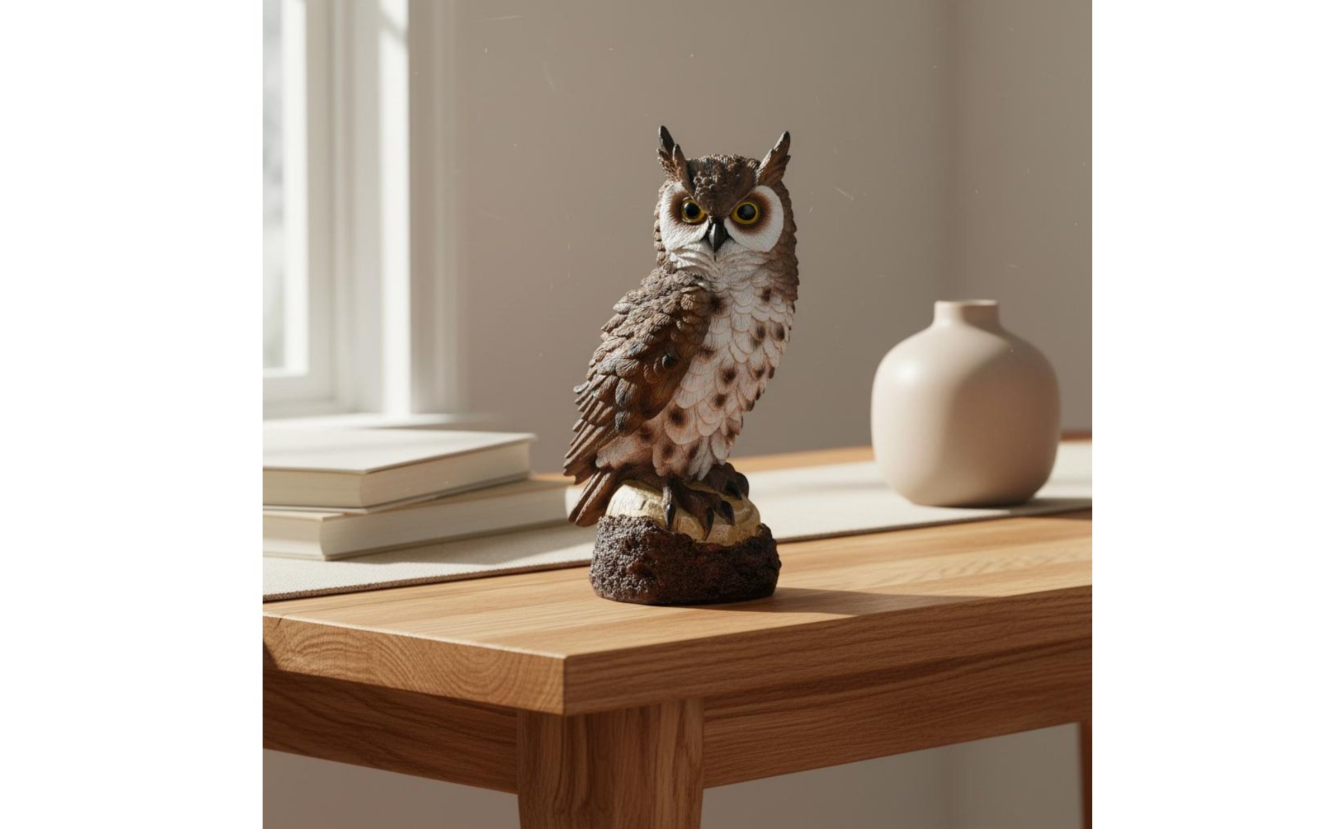 Eulenfigur Geschenk Zum Einzug Eulendekofigur Realistische Optik für Terrasse