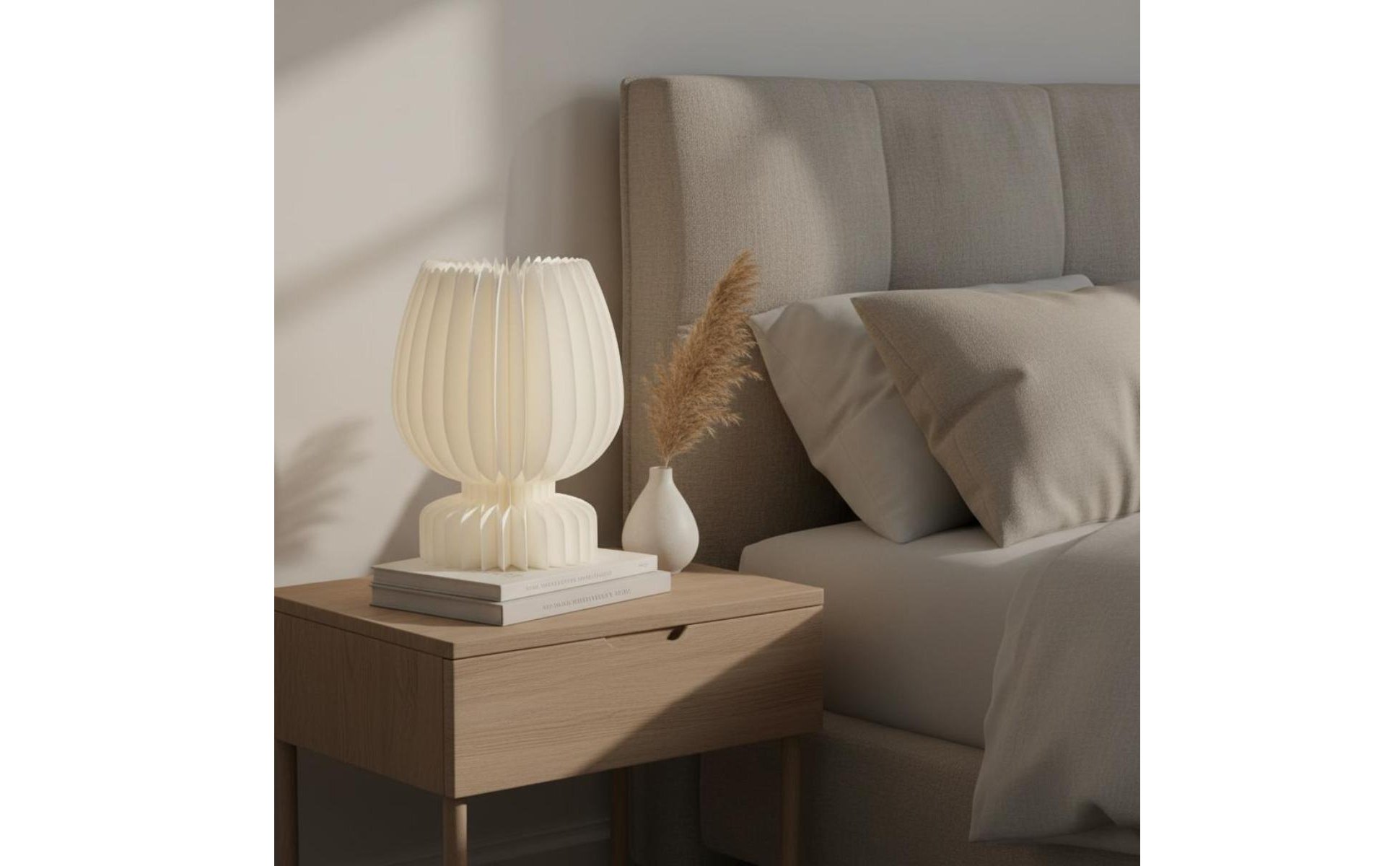 Foldable Paper Lamp Pleated Paper Lampshade for Bedroom, Living Room