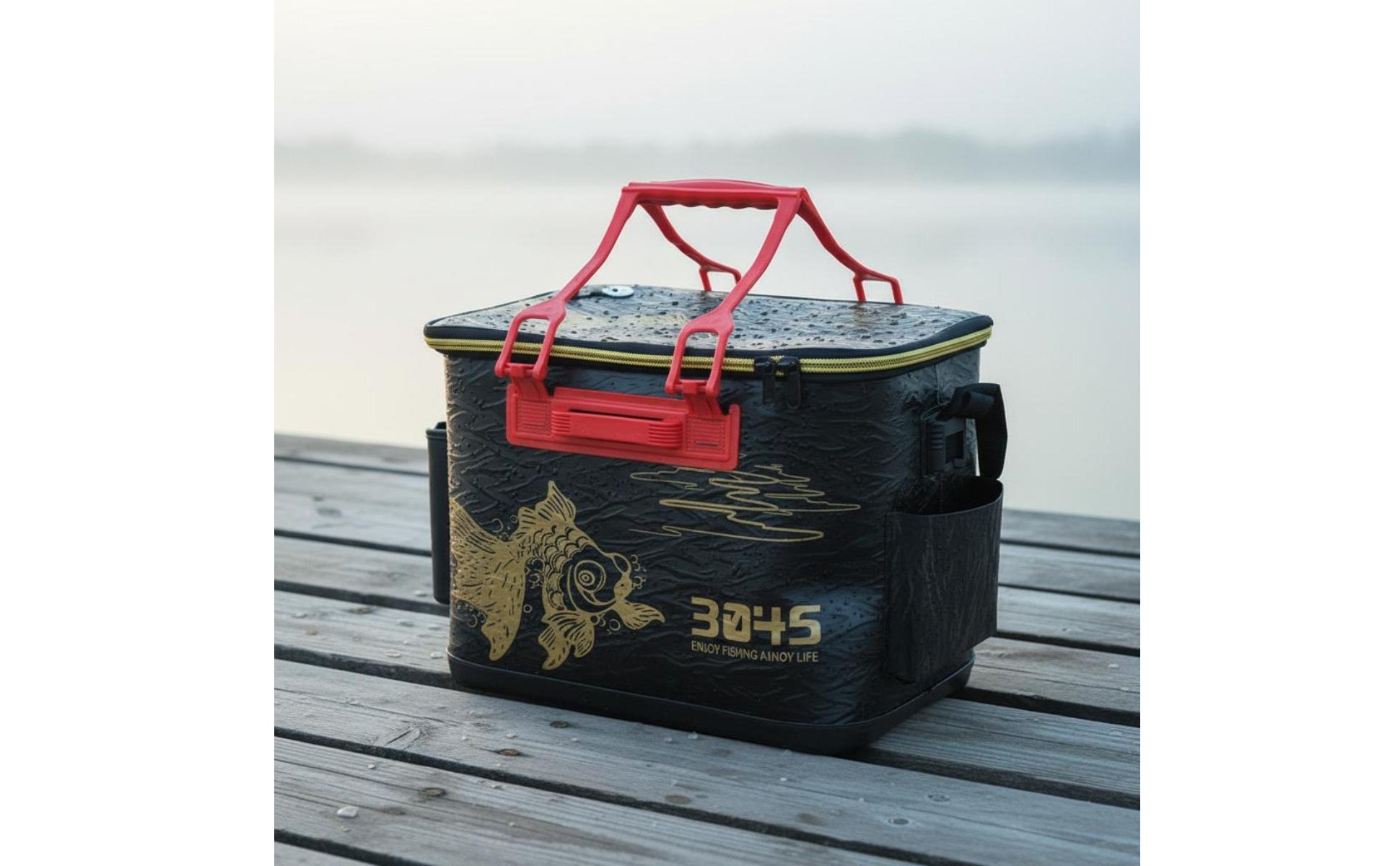Seau à Poissons EVA Rigide Grande Capacité Boîte de Pêche Étanche Léger