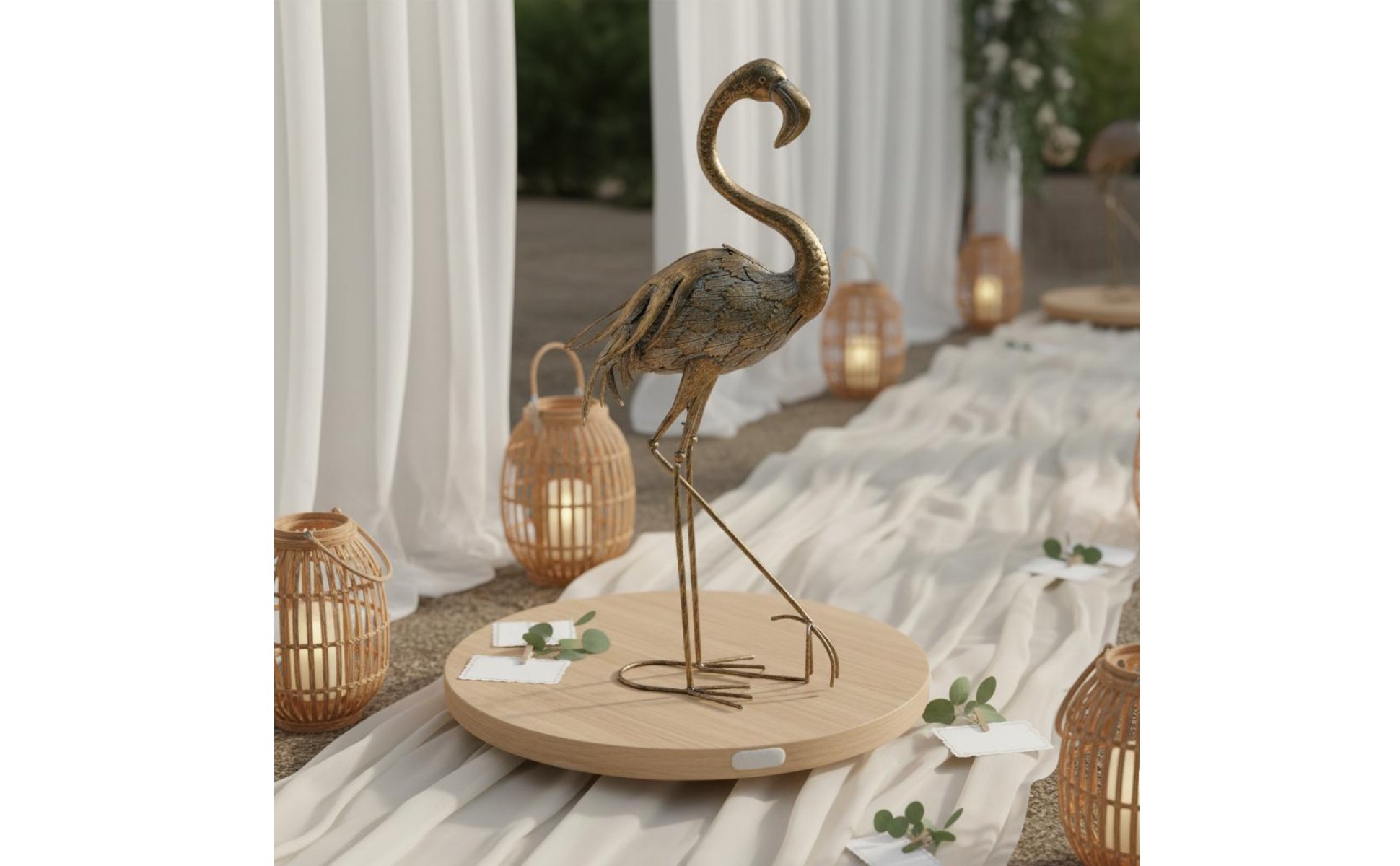 Iron Flamingo Decor Freestanding Flamingo Statue Decorative for Living Room