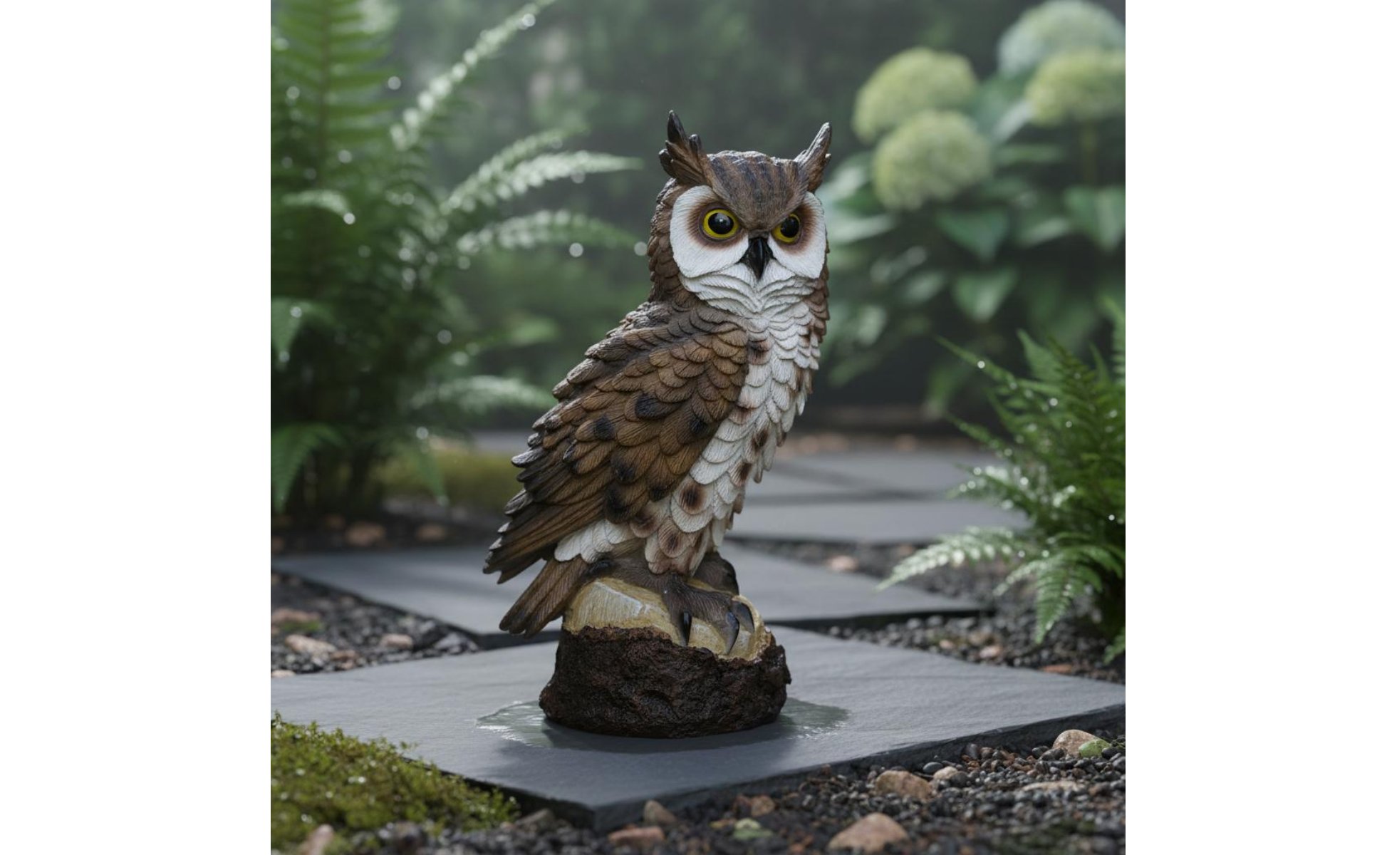 Eulenfigur Geschenk Zum Einzug Eulendekofigur Realistische Optik für Terrasse