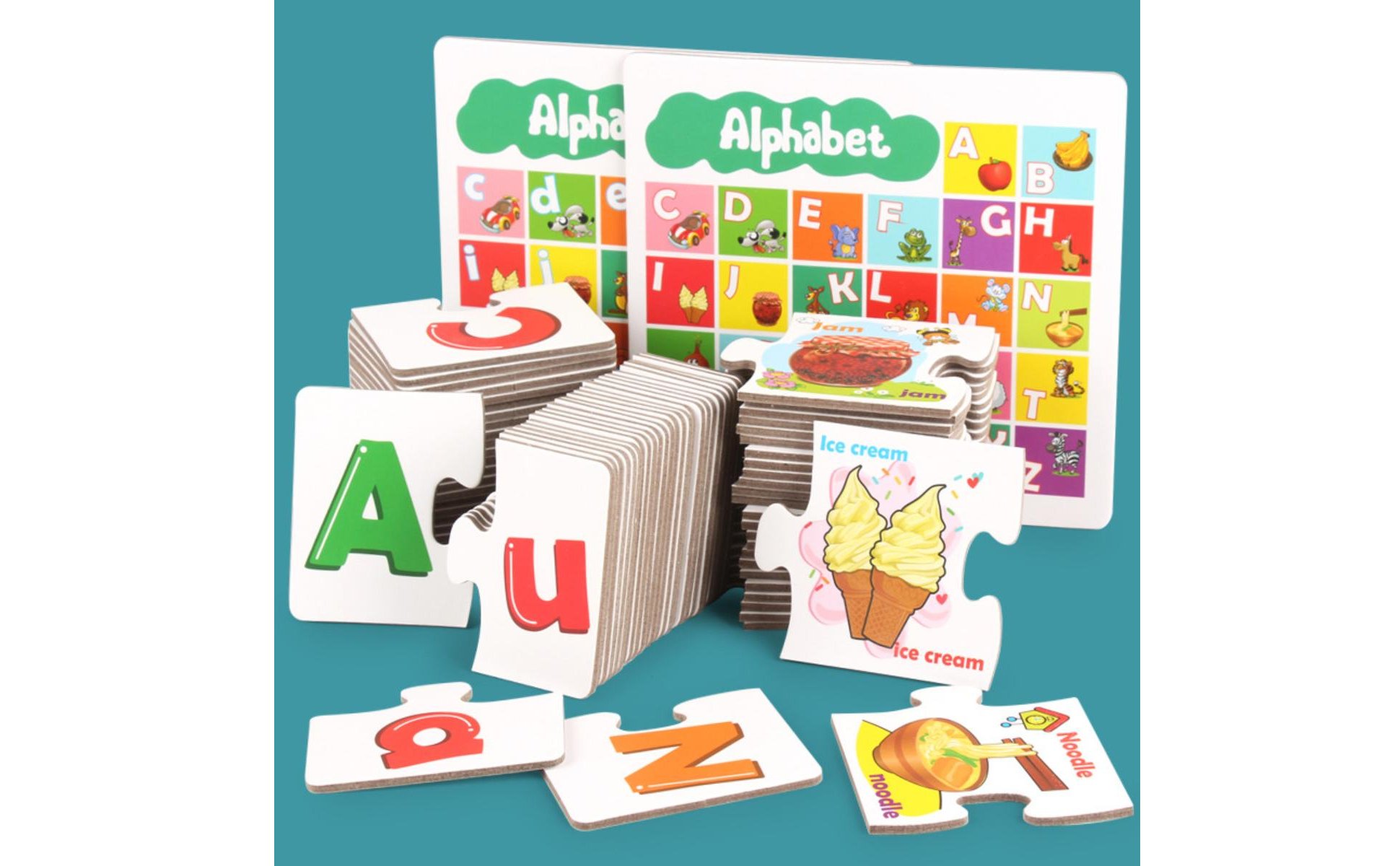 Alphabet Matching Cards Hand-Eye Coordination Wood Letter Matching Game