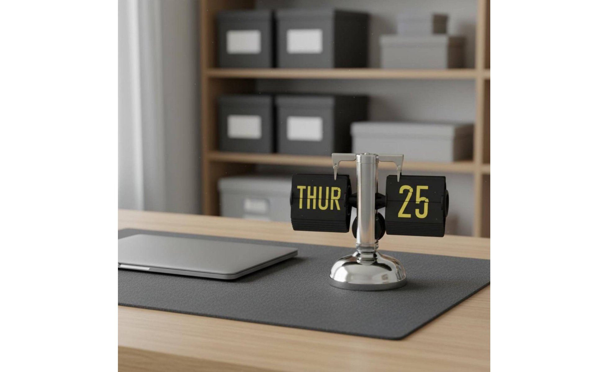 Retro Desk Desk Clock Date and Day Display Calendar Flip Desk Clock