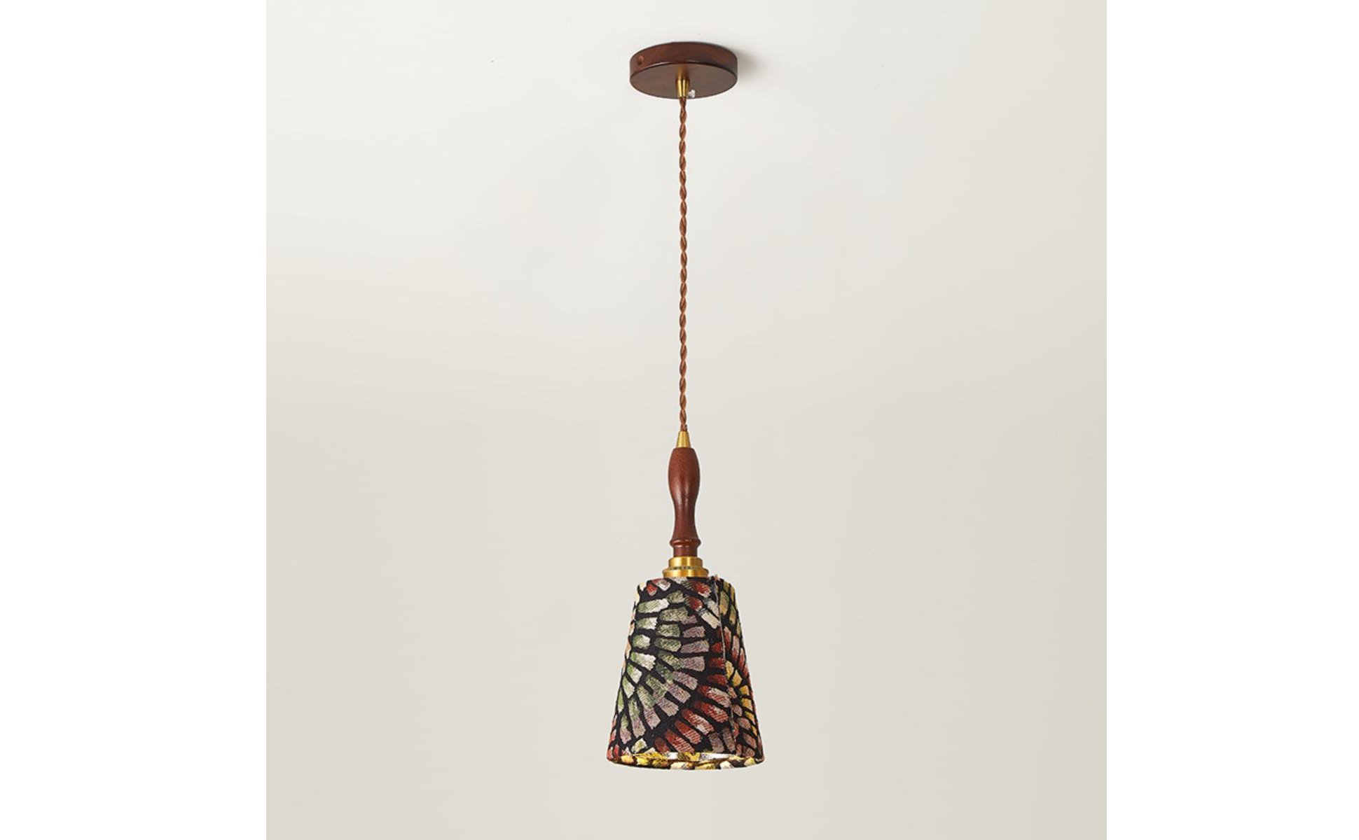 Retro Textile Hanging Light Decorative Design Vintage Hanging Lamp Braided Cable