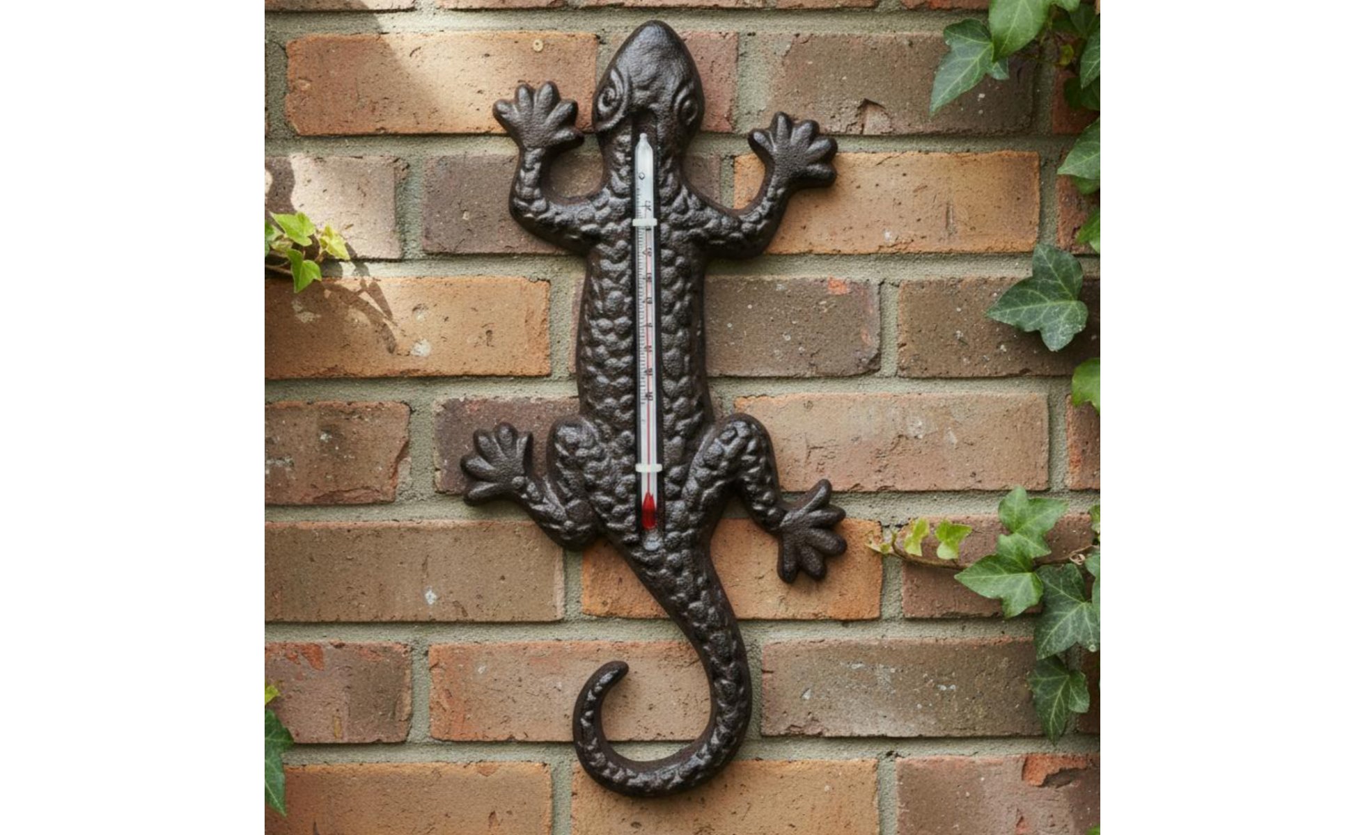 Cast Iron Gecko Thermometer Vintage Design Rustic Gecko Wall Decor Decorative