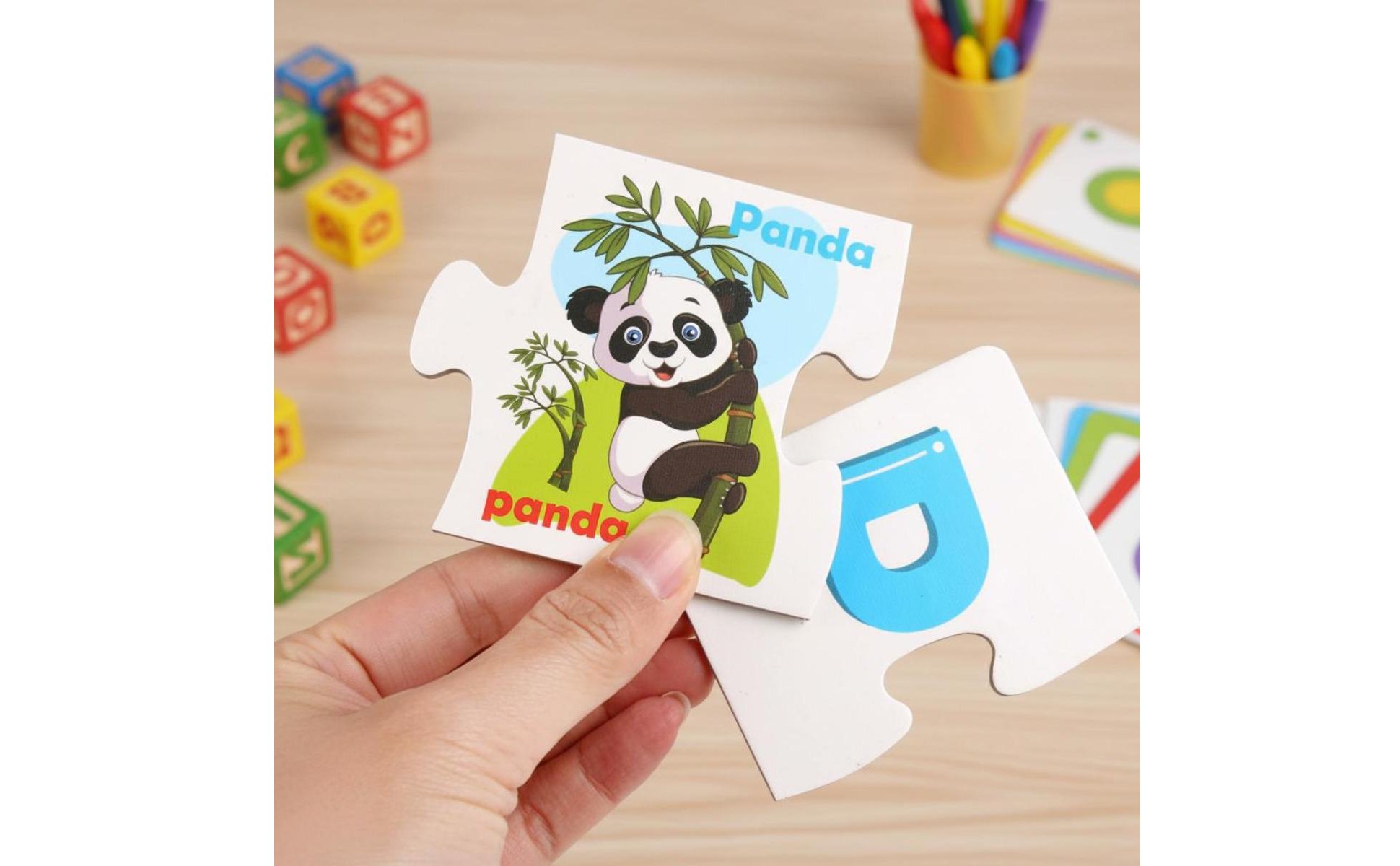 Alphabet Matching Cards Hand-Eye Coordination Wood Letter Matching Game