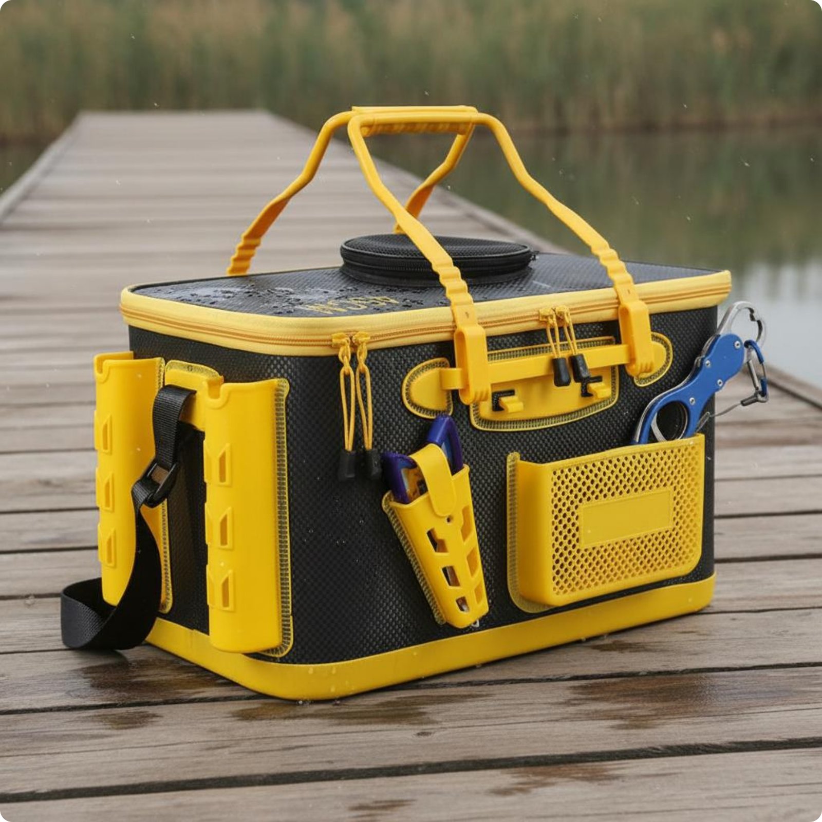 Aerated Catch Pail Thickened Foldable Catch Pail Adjustable Shoulder Strap