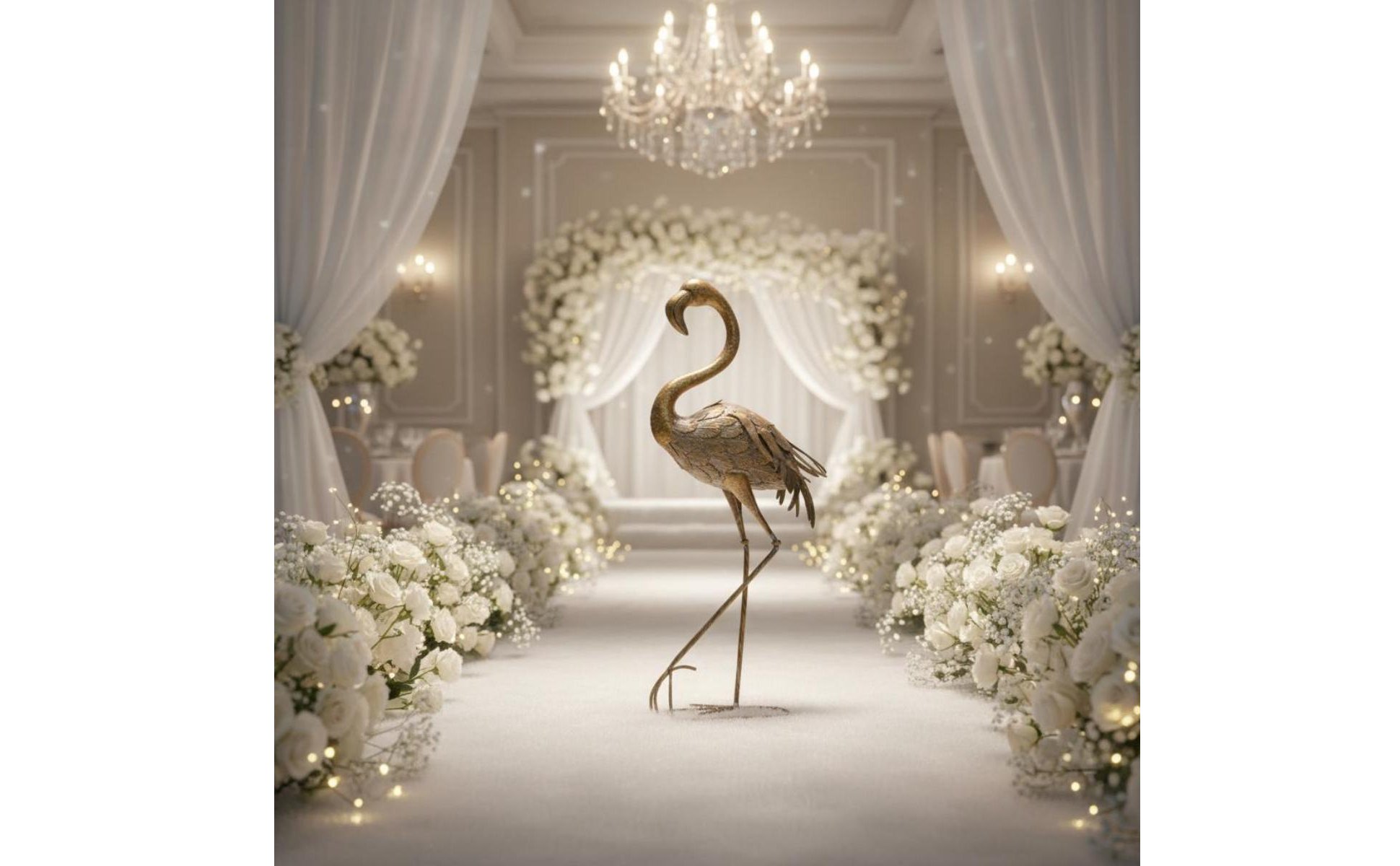 Iron Flamingo Decor Freestanding Flamingo Statue Decorative for Living Room