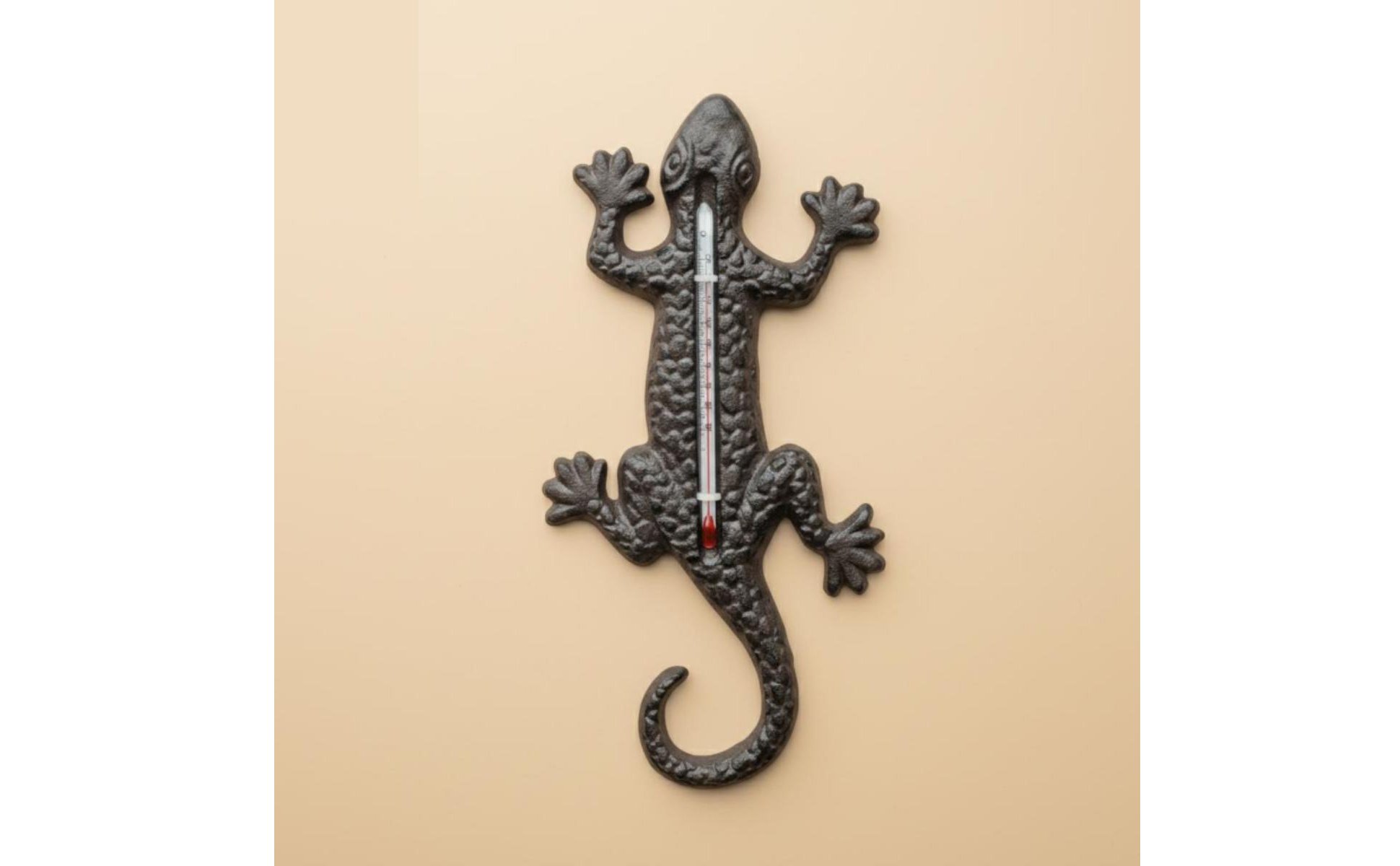 Cast Iron Gecko Thermometer Vintage Design Rustic Gecko Wall Decor Decorative
