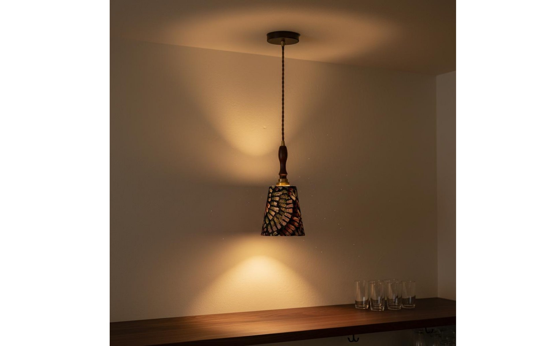 Retro Textile Hanging Light Decorative Design Vintage Hanging Lamp Braided Cable