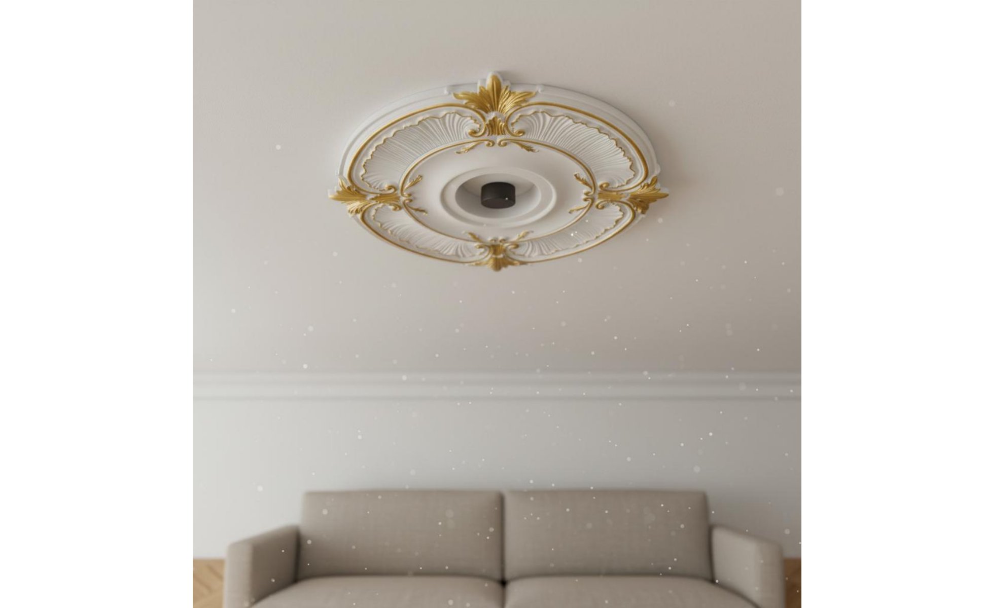 Gold Painted Ceiling Medallion European Design Chandelier Medallion
