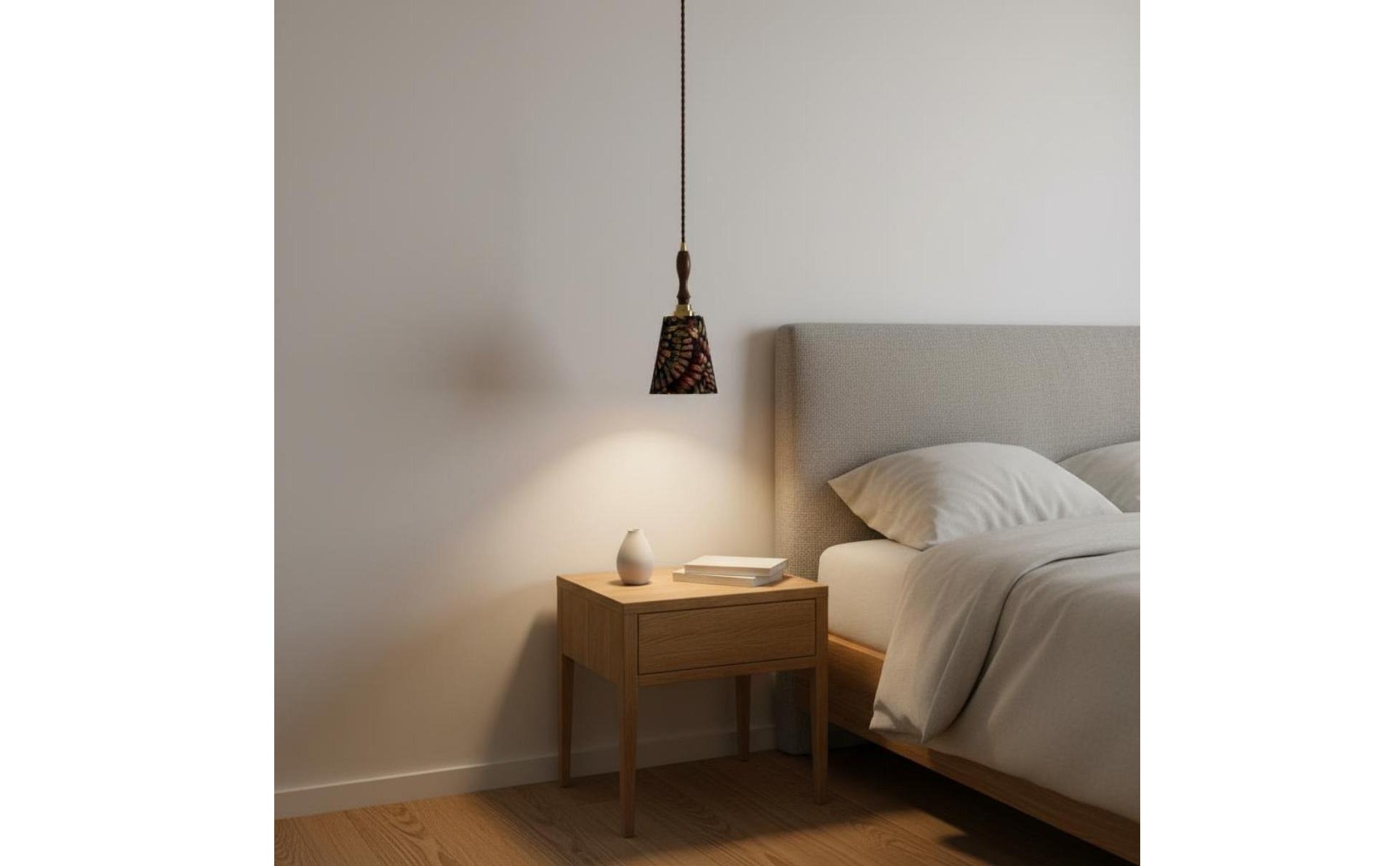 Retro Textile Hanging Light Decorative Design Vintage Hanging Lamp Braided Cable